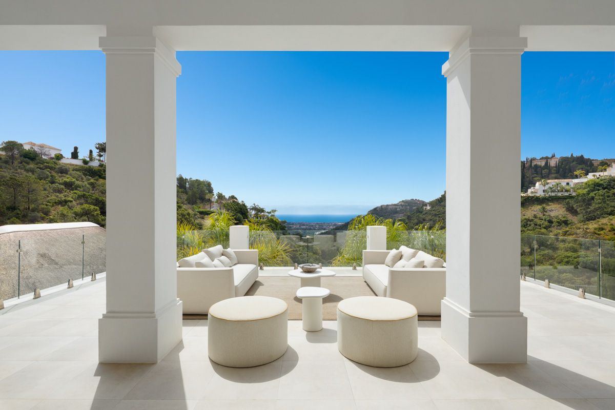 Garden and landscaped grounds of new-build villa, La Zagaleta-El Madroñal