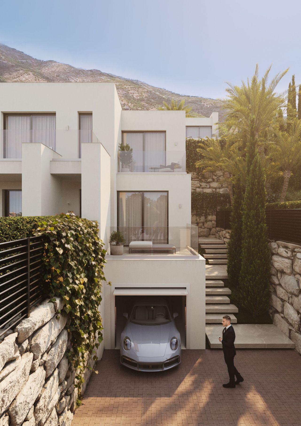 Solarium on upper level of new-build villa, Mijas Pueblo