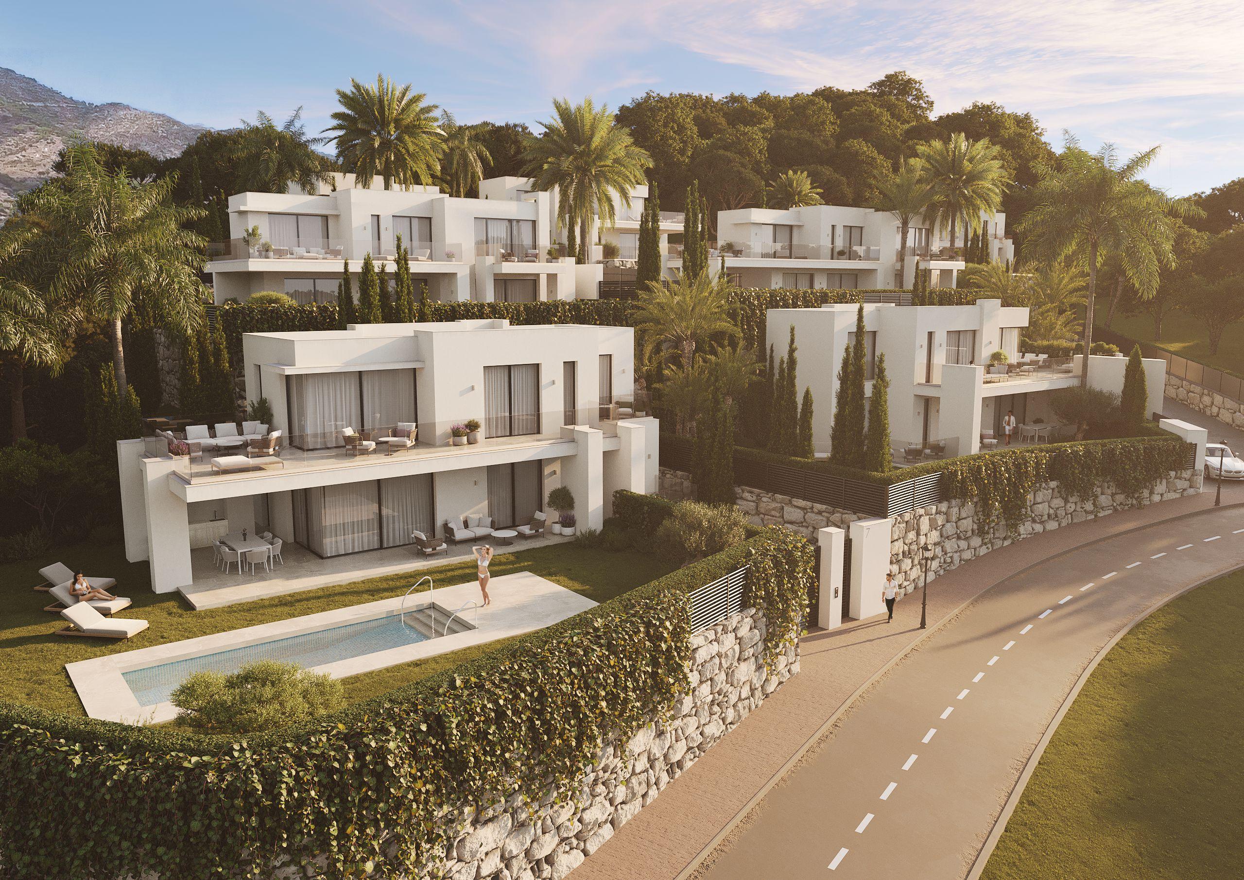 Open-plan living room in 4-bedroom new-build villa, Mijas Pueblo