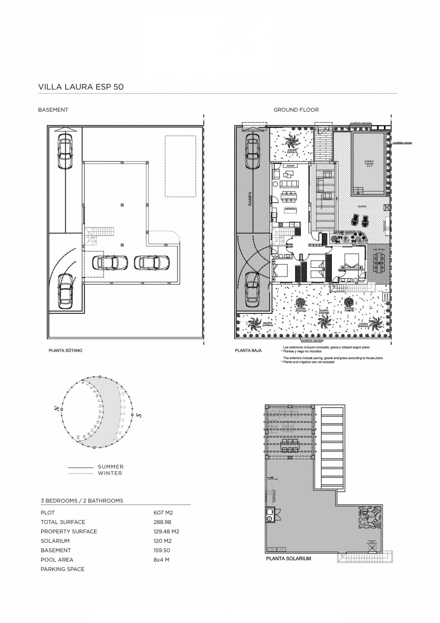 Floor plan of 3-bedroom new-build villa in Lo Marabú, Rojales