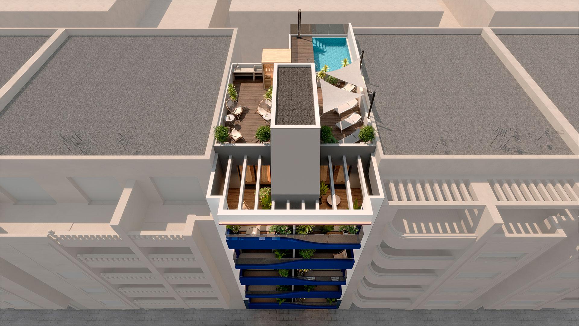 Bedroom with built-in wardrobes in 1-bedroom apartment, Centro, Torrevieja