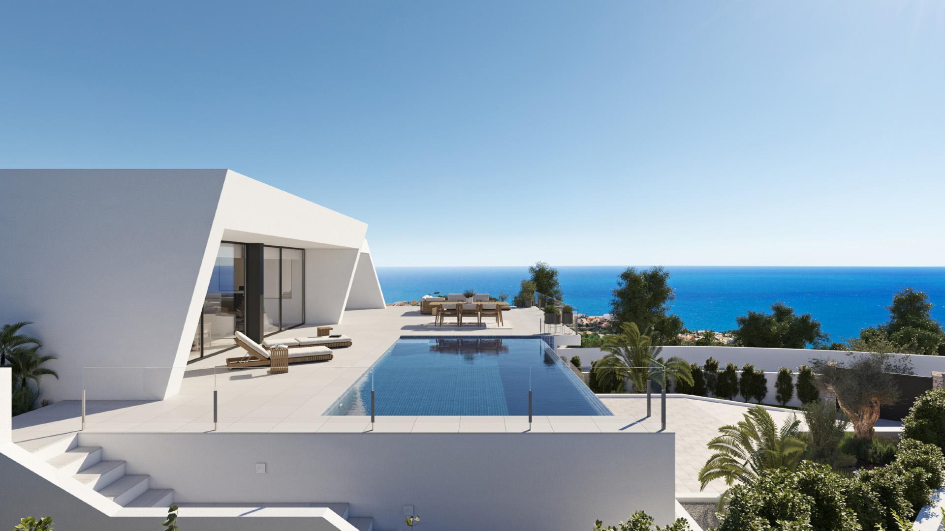 Front elevation of new-build villa, Benitachell