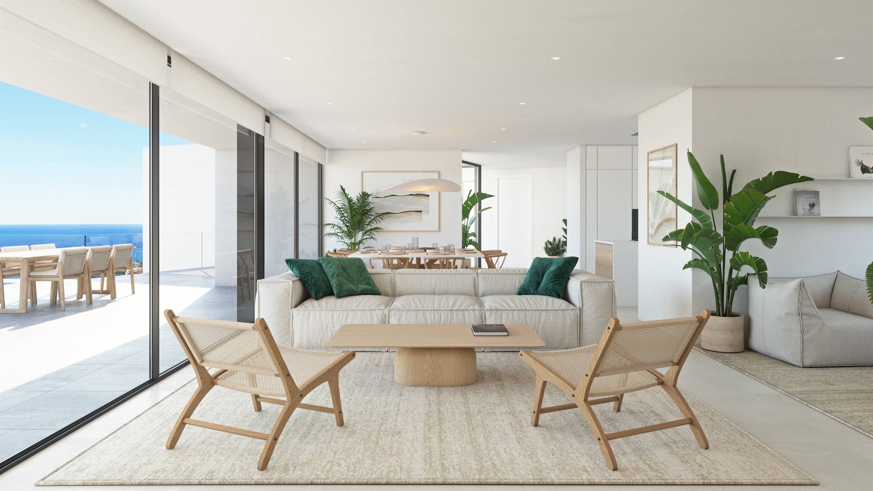 Upper terrace with views in new-build villa, Benitachell