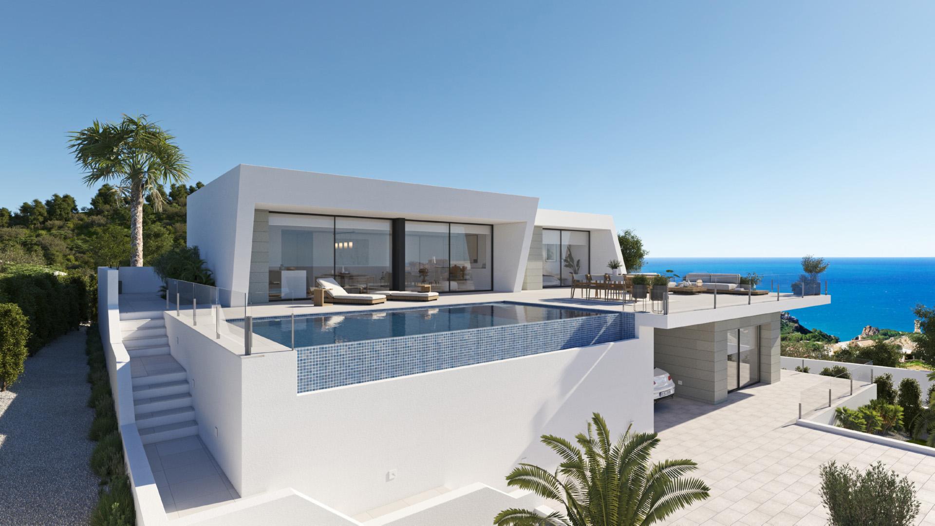 Living area in 3-bedroom new-build villa, Benitachell