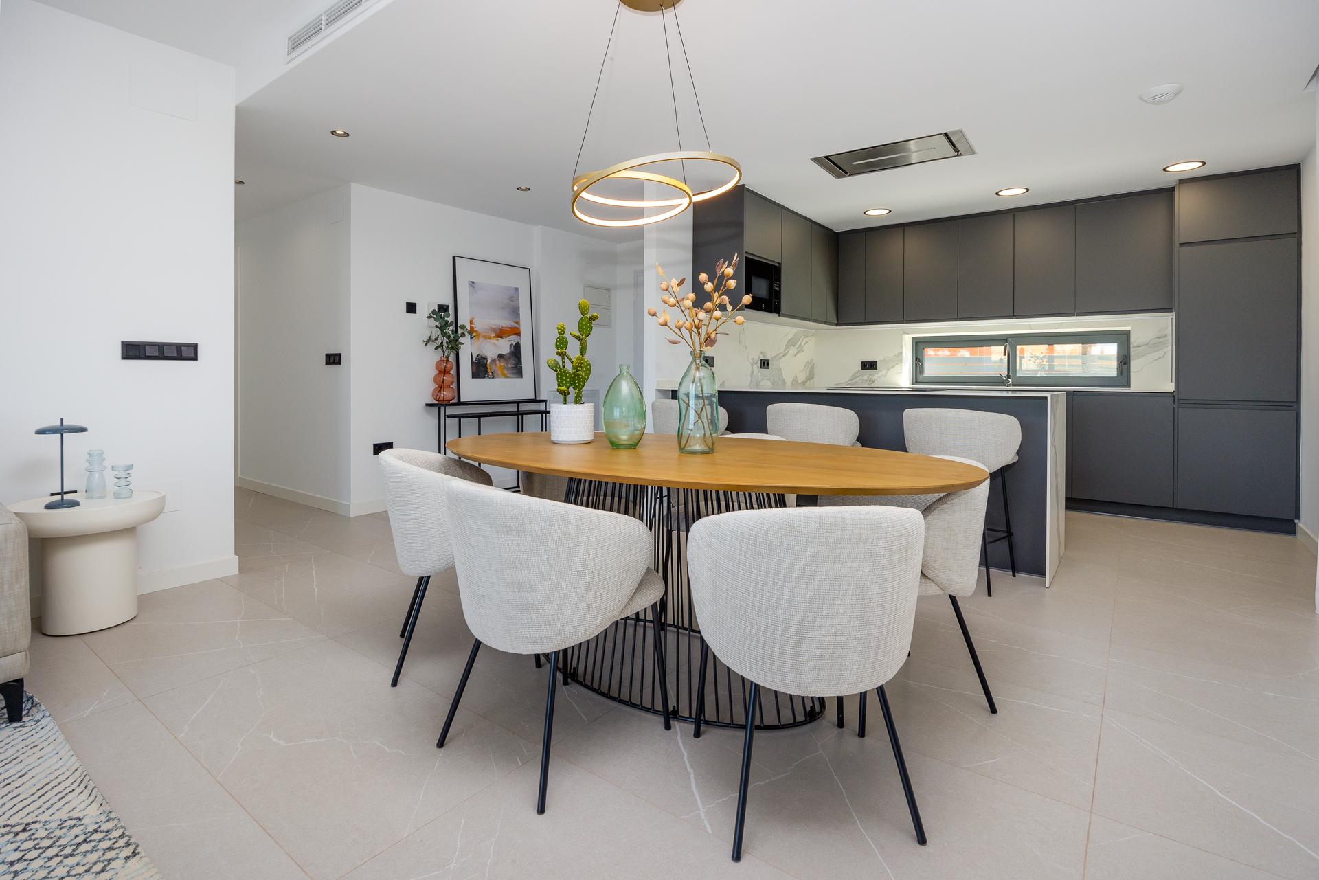 Living room wall finish in new-build villa, Torreblanca, Torrevieja