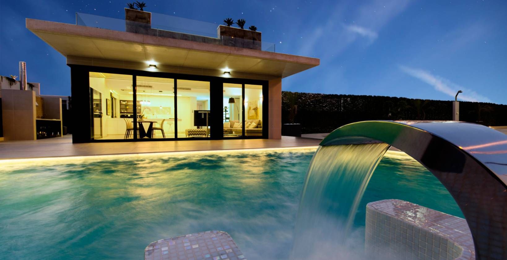Terrace area in new-build villa in Campoamor, Orihuela Costa