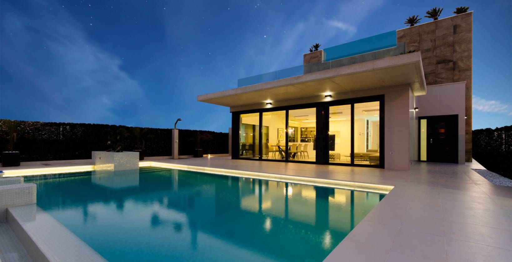 Plot boundary and landscaping, 4-bedroom new-build villa, Campoamor