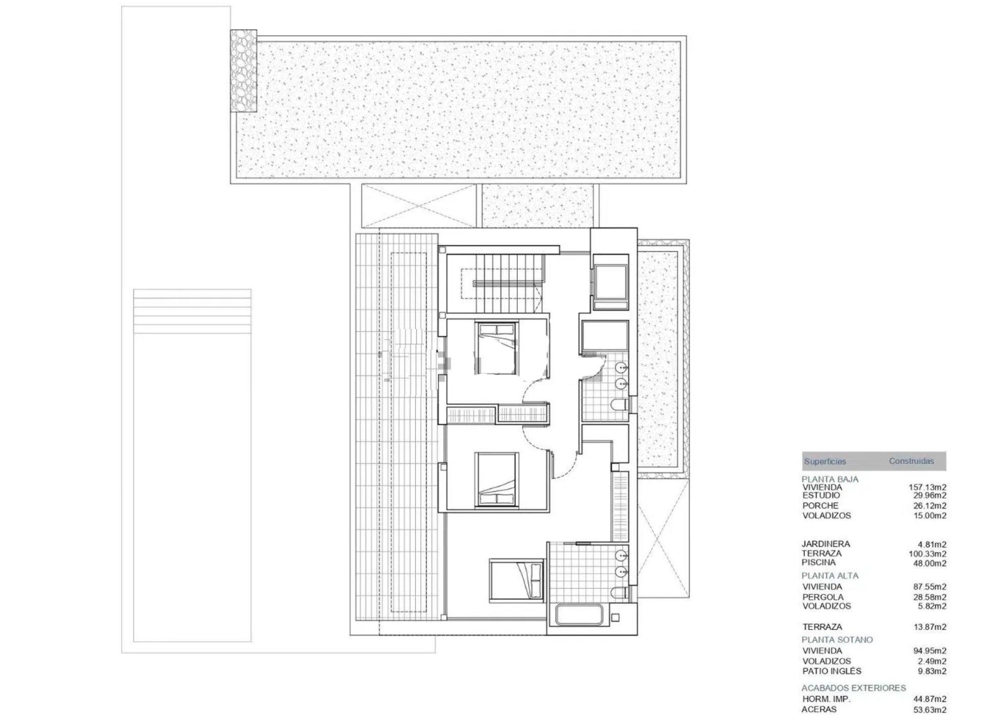 Additional floor plan for 395m2 new-build villa, Benimeit-Tabaira, Moraira
