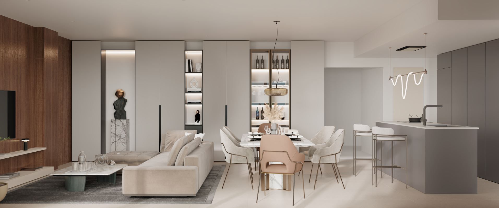 Hallway in 3-bedroom new-build apartment, Alto de los Monteros, Marbella