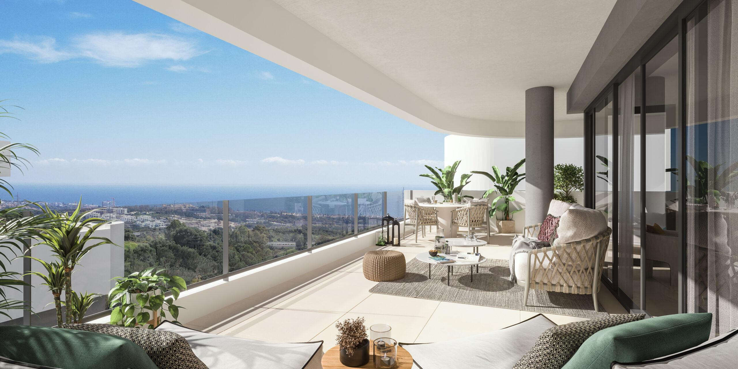 Hallway in ground-floor new-build apartment, Alto de los Monteros, Marbella