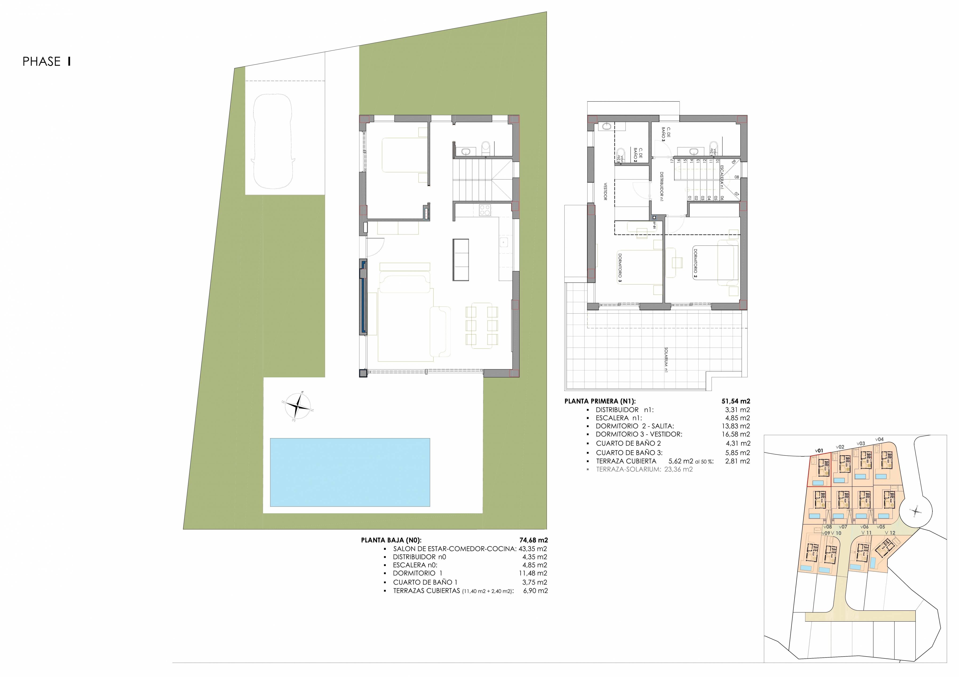 Floor plan of 3-bedroom villa in Bellavista, San Miguel De Salinas