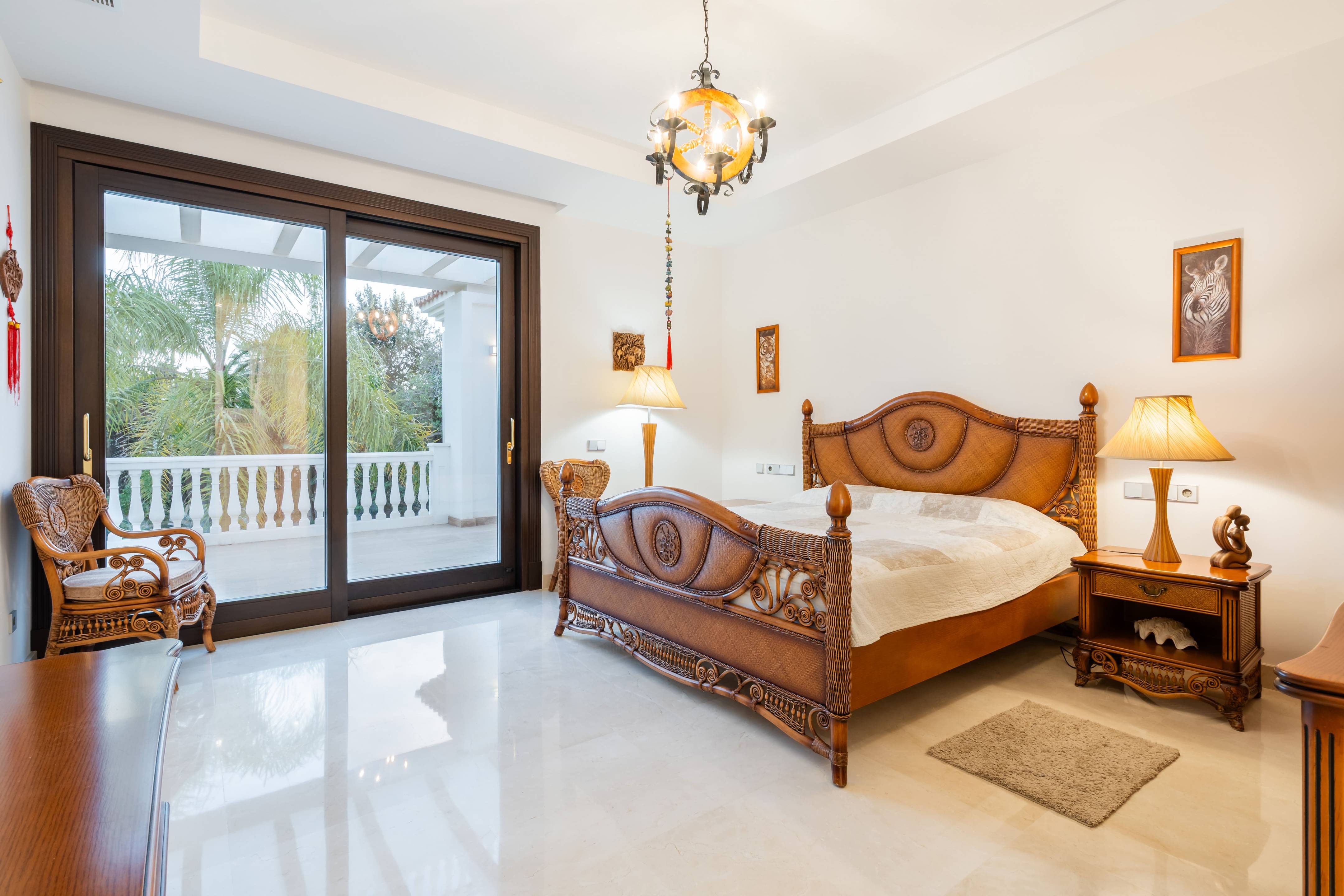 Terrace off bedroom in 7-bedroom new-build villa, Casasola
