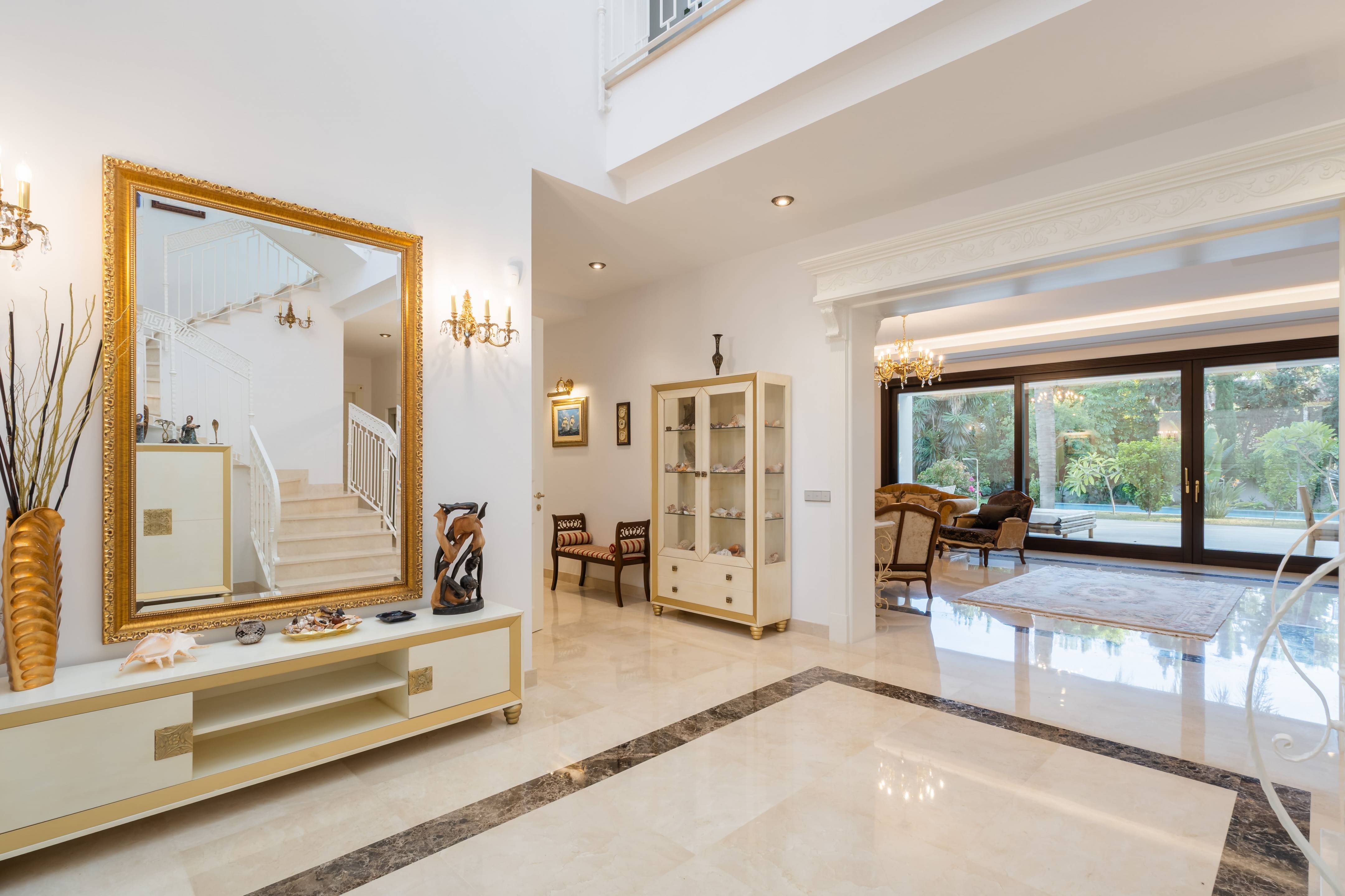 Entrance and driveway of new-build villa in Casasola, Estepona