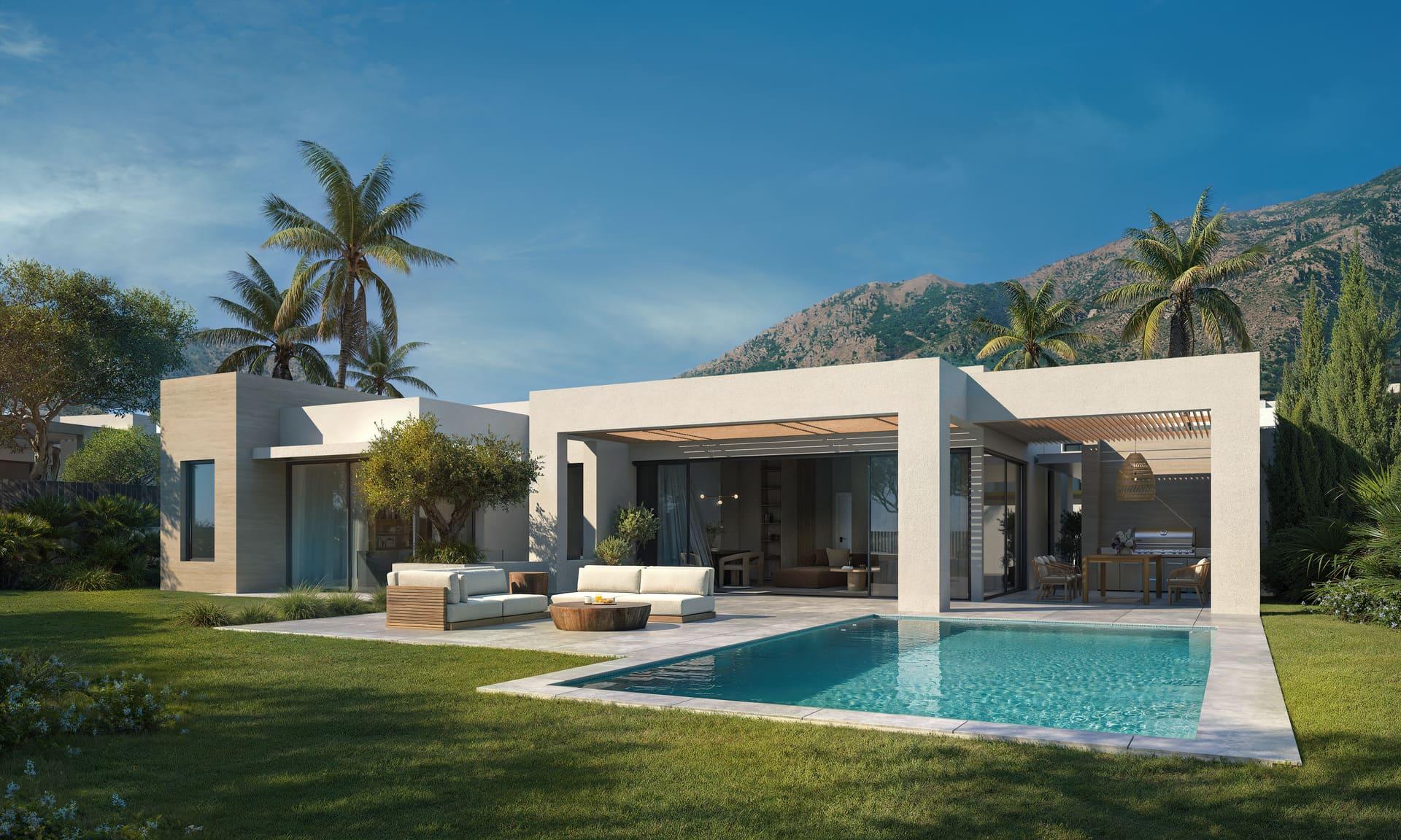 Floor plan of 4-bedroom new-build villa in El Higuerón, Mijas