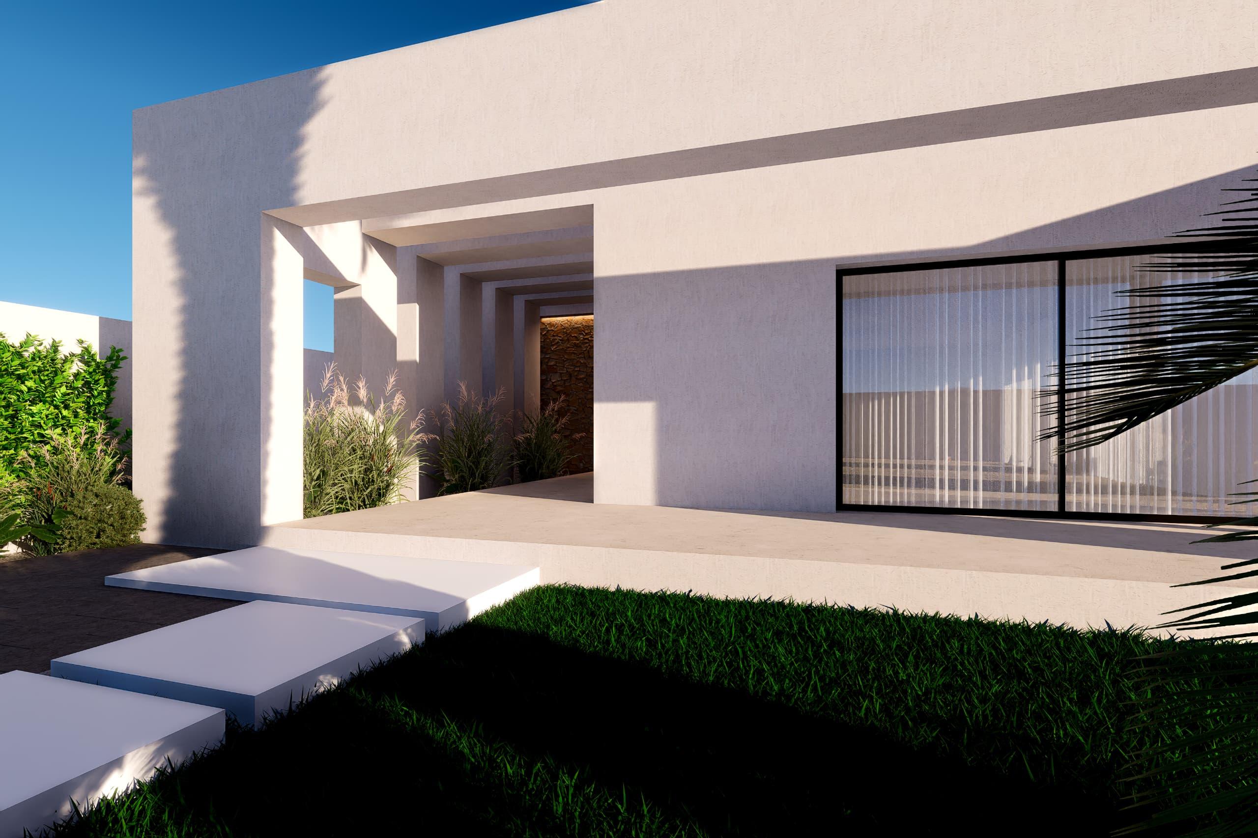 Outdoor area at rear of new-build villa, Balcón de Finestrat-Terra Marina, Finestrat