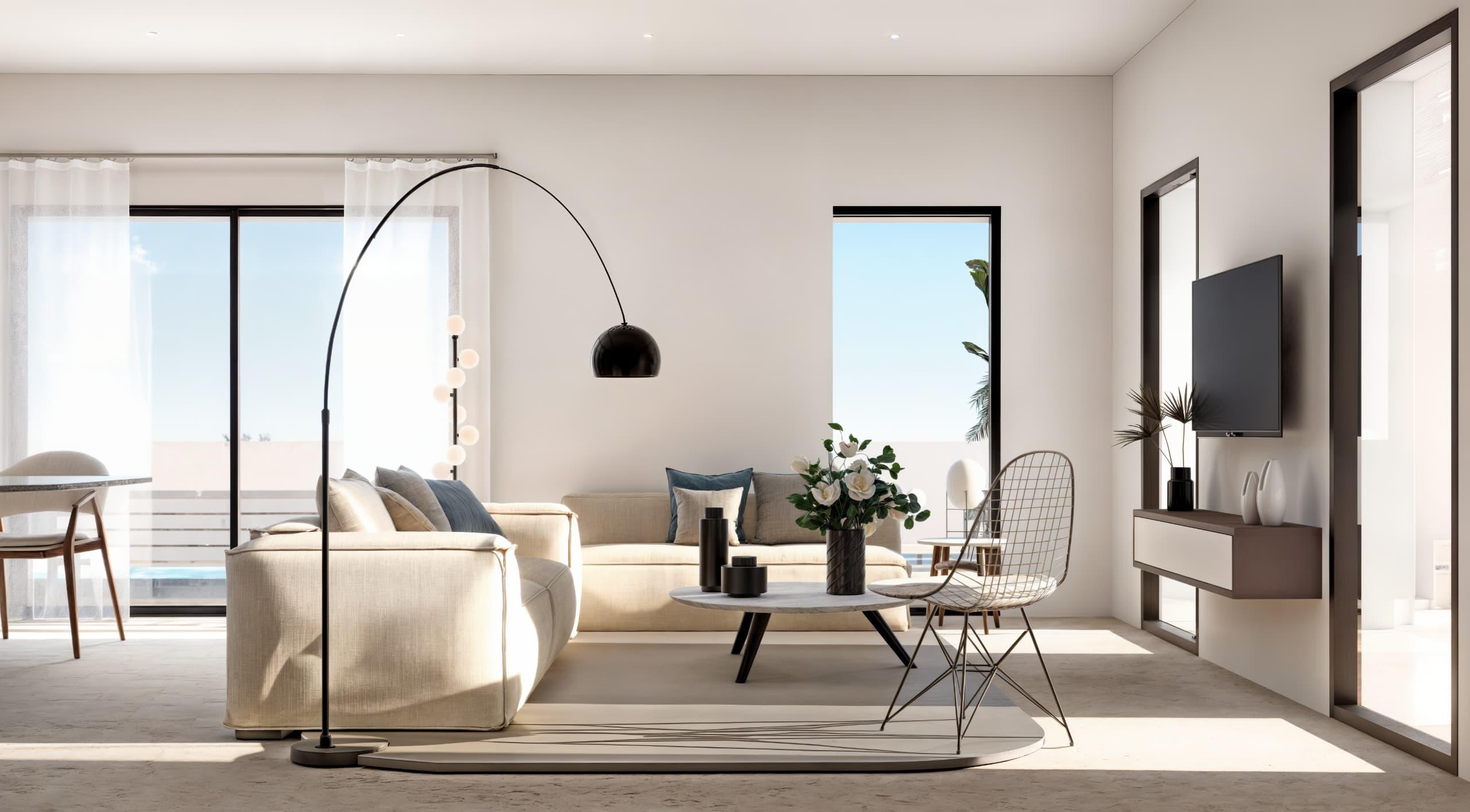 Exterior rear view of 3-bedroom new-build villa, Balcón de Finestrat-Terra Marina, Finestrat