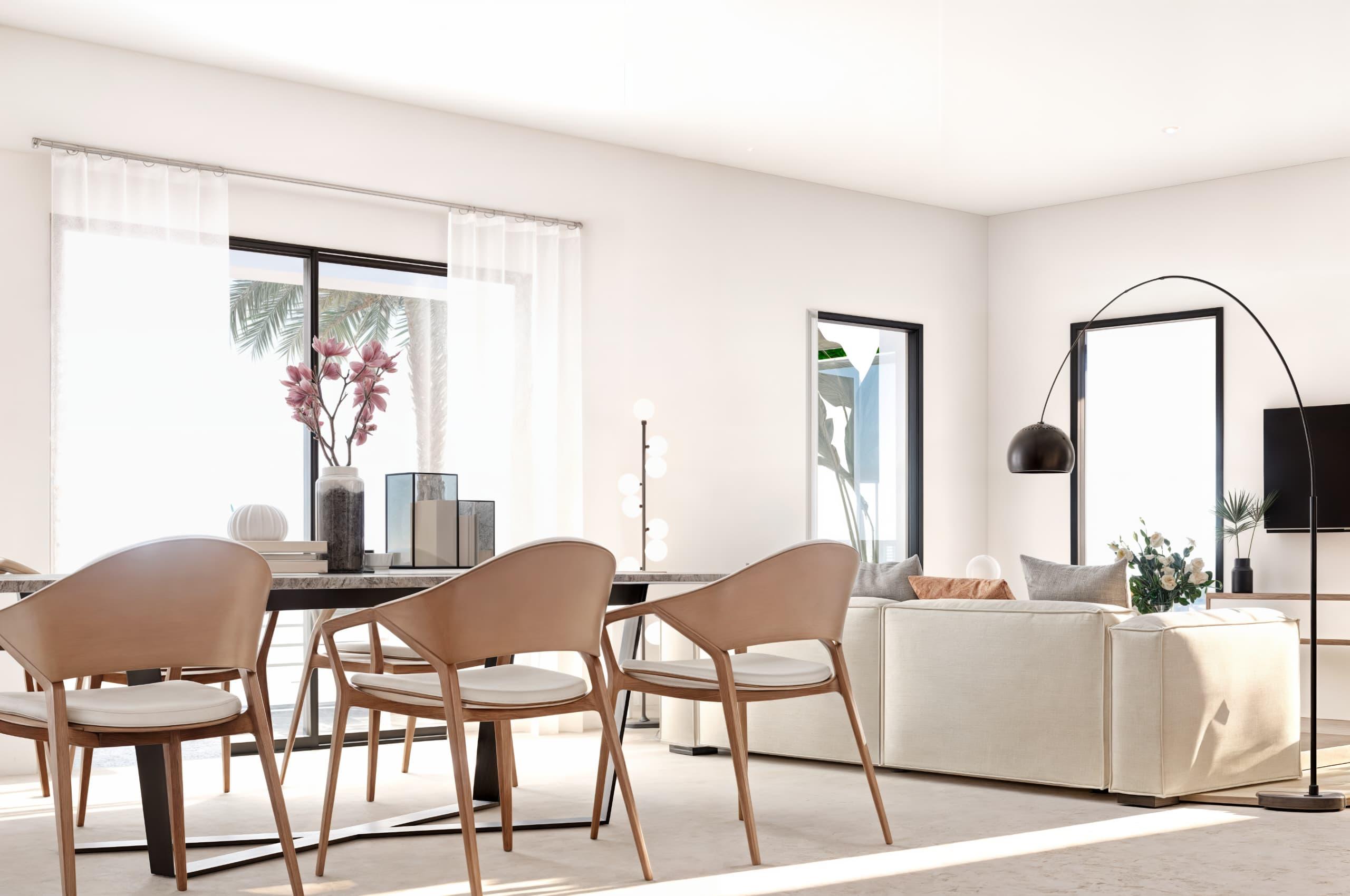 Side elevation of new-build villa on 739m2 plot, Balcón de Finestrat-Terra Marina, Finestrat
