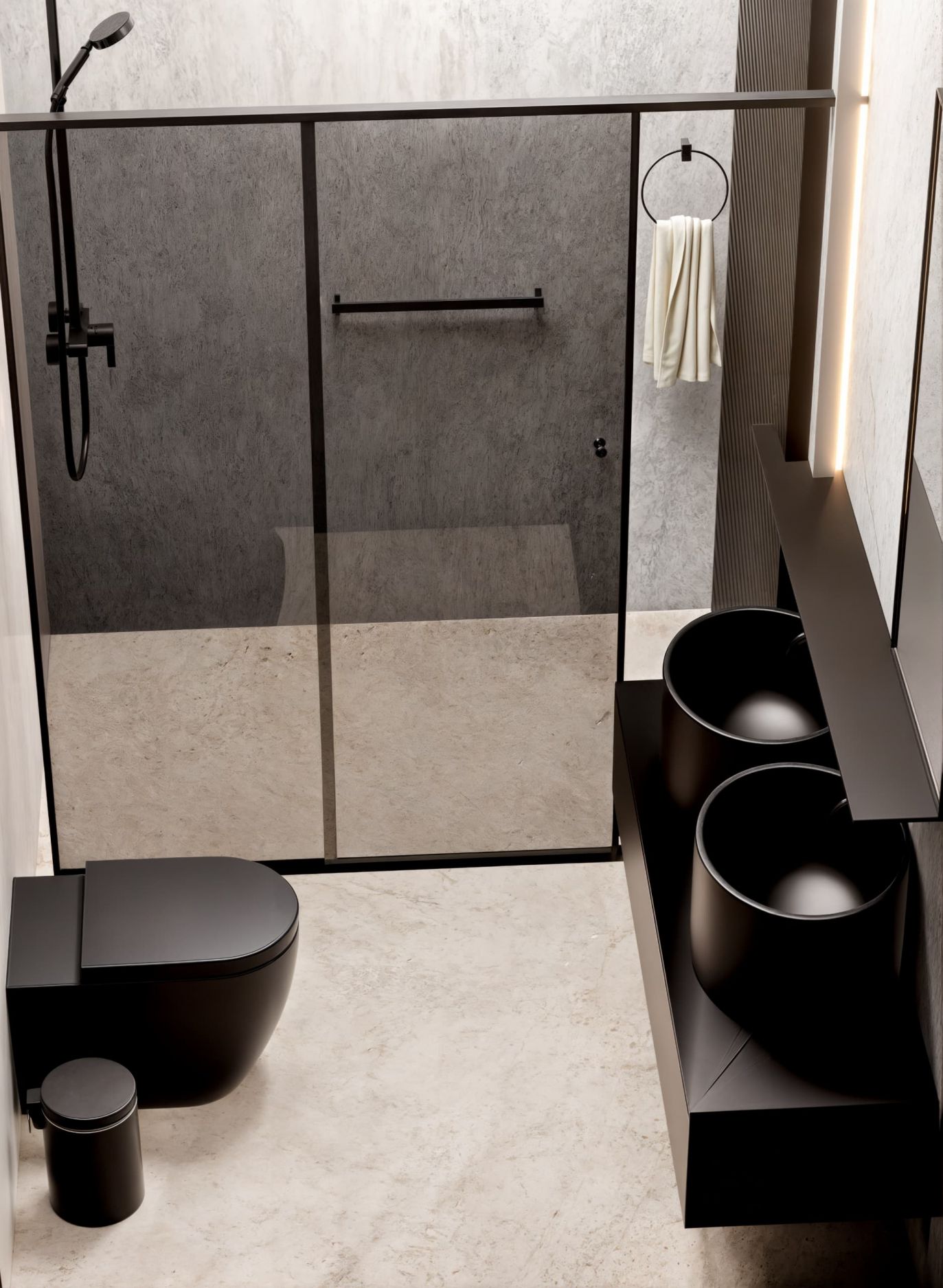 Bathroom in 3-bedroom new-build villa, Balcón de Finestrat-Terra Marina, Finestrat