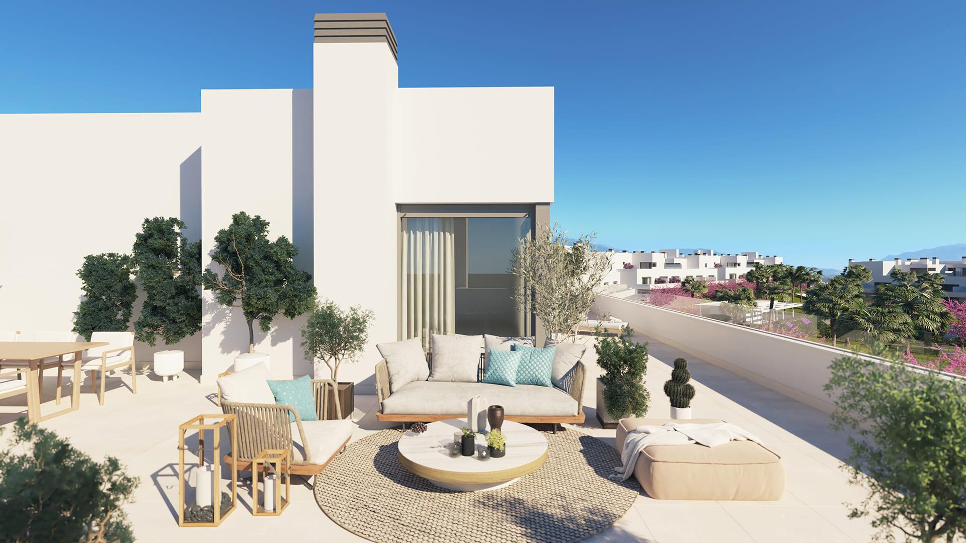 Living room layout showing floor space, Los Flamingos apartment