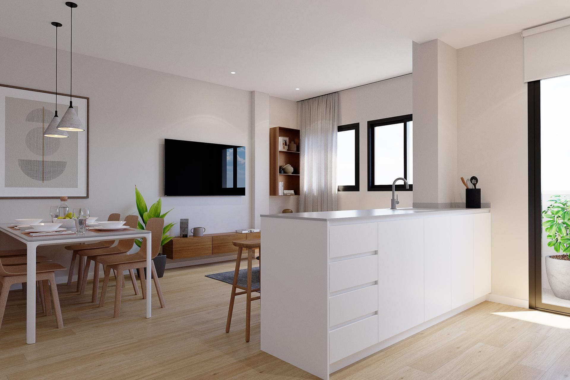 Bedroom with window and wardrobe area