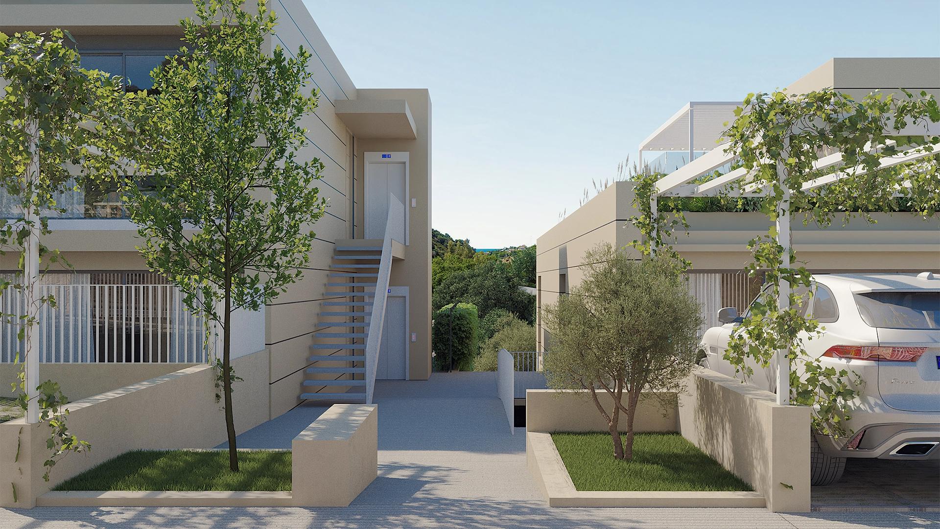 View from solarium level of new-build penthouse, Santa María, Marbella