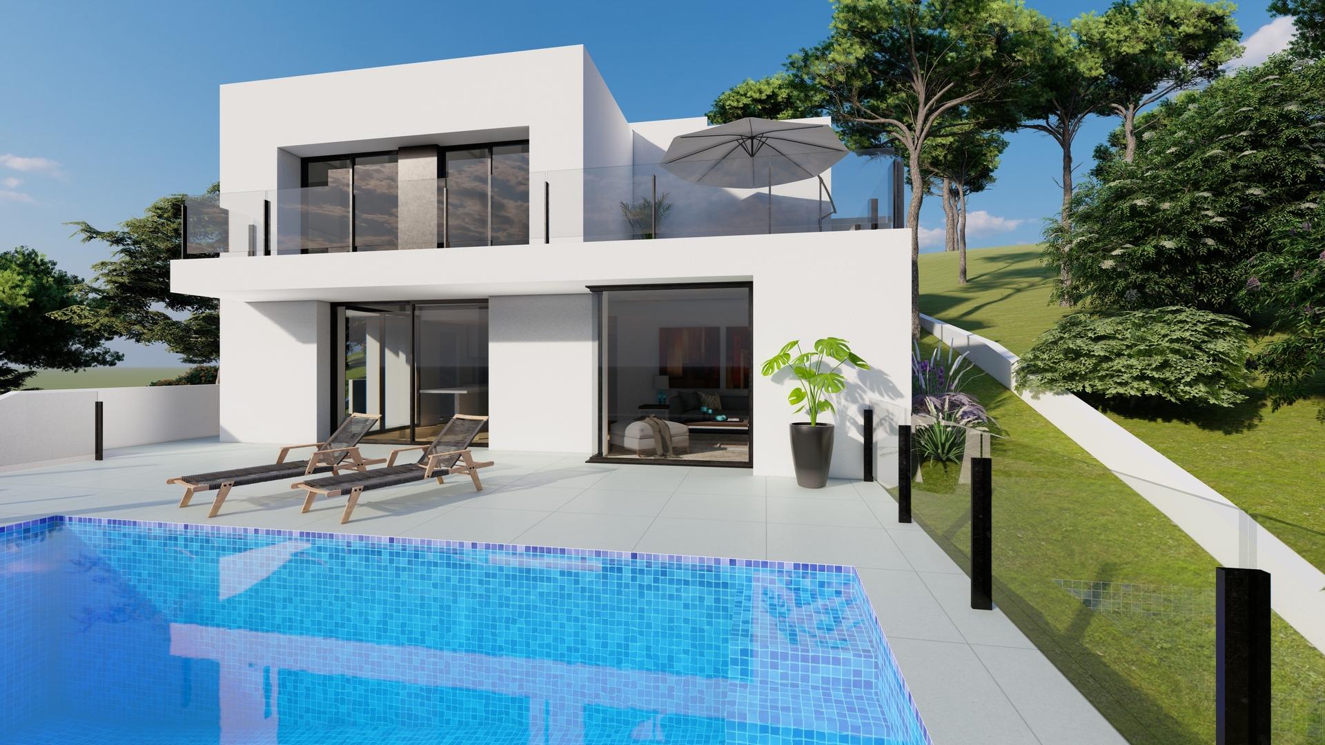 Outdoor area of 2-bedroom villa on 479 m2 plot, Cumbres del Sol