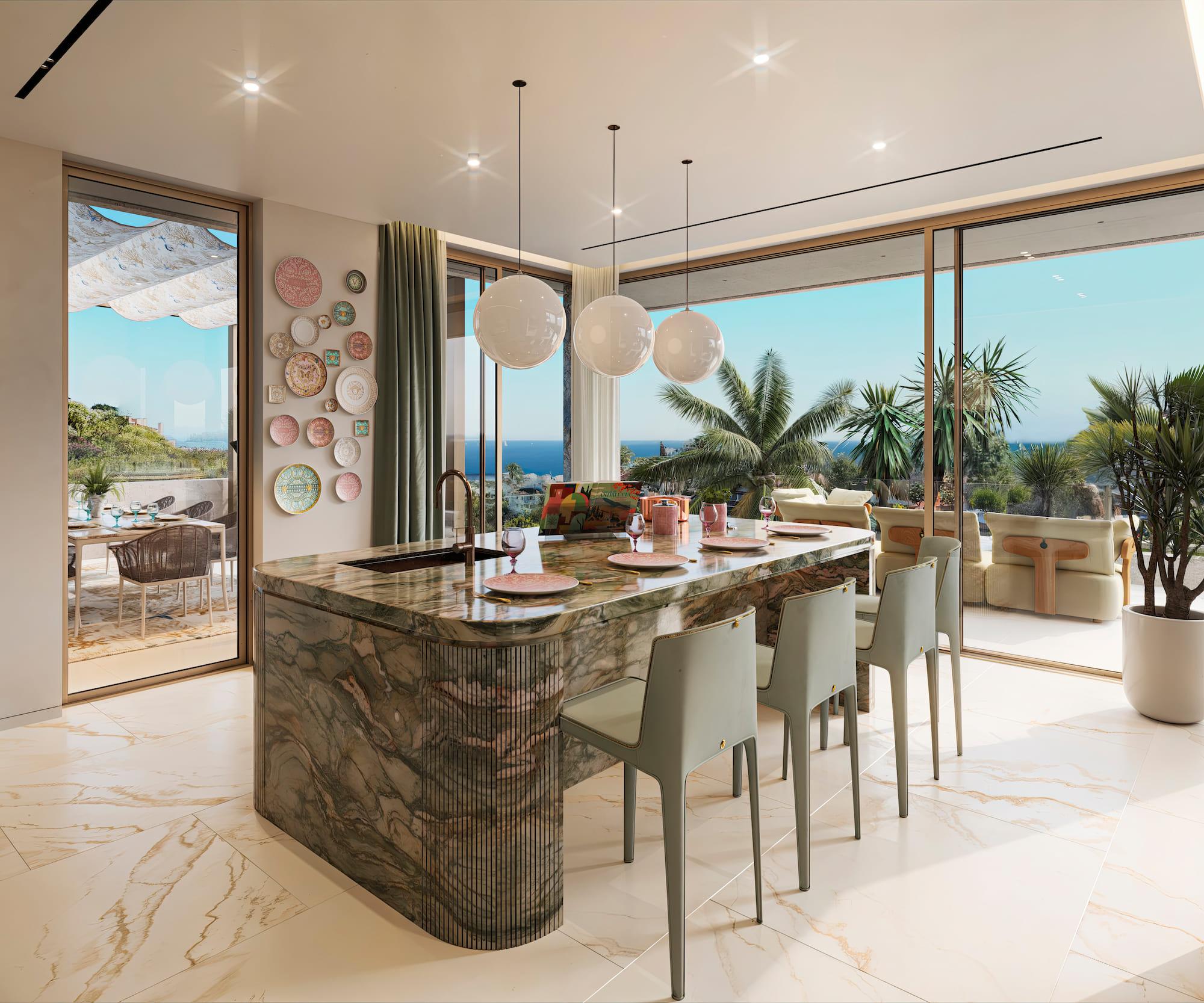 Bathroom with freestanding bath in 5-bedroom villa, Puerto, Marbella