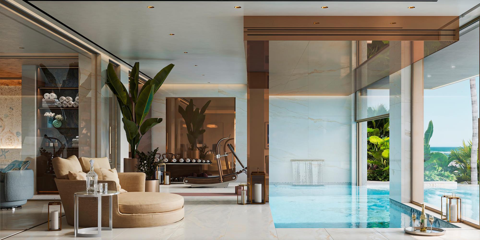 Living room with floor-to-ceiling glazing, 5-bedroom villa, Puerto, Marbella
