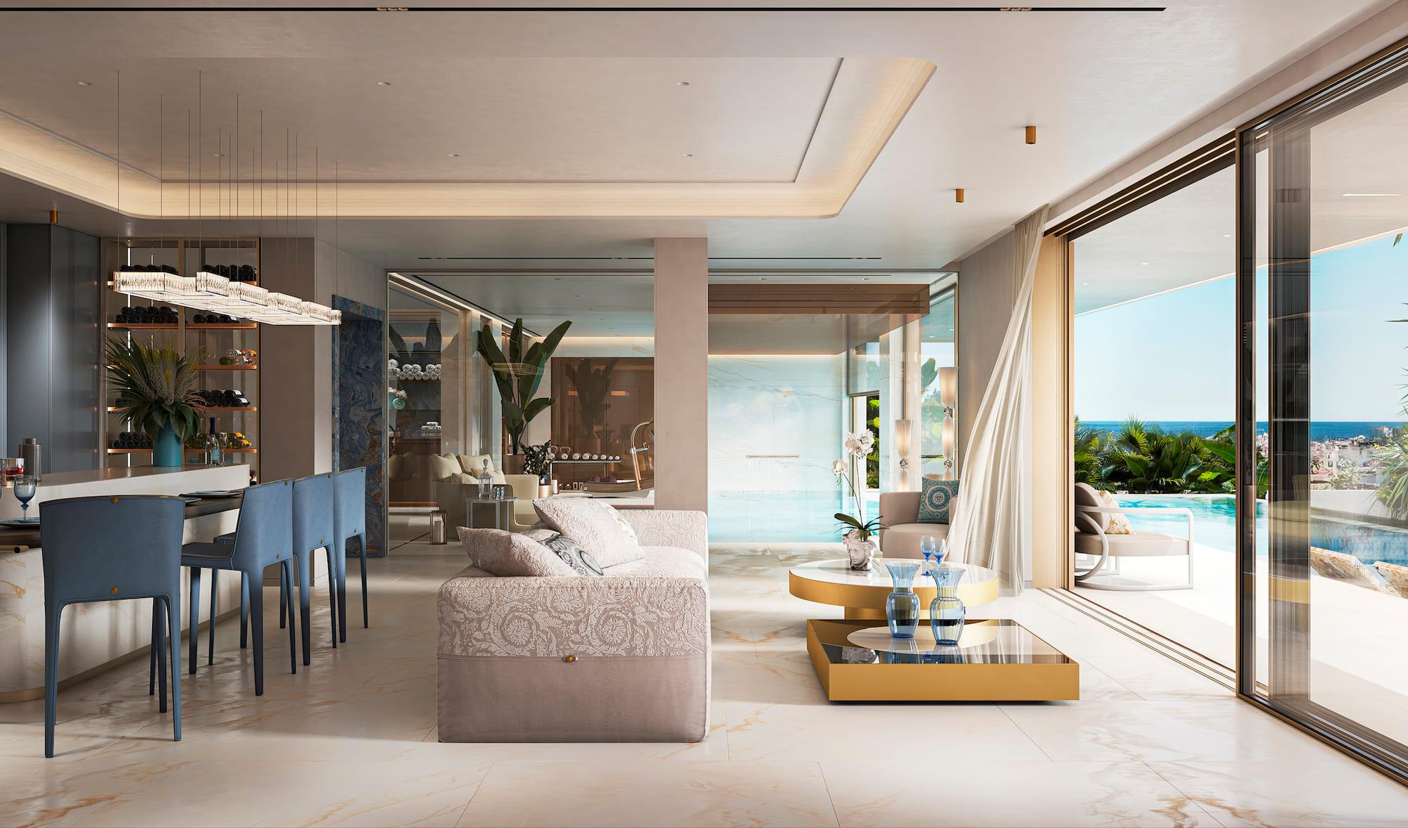 Indoor-outdoor living space at ground floor, Puerto, Marbella