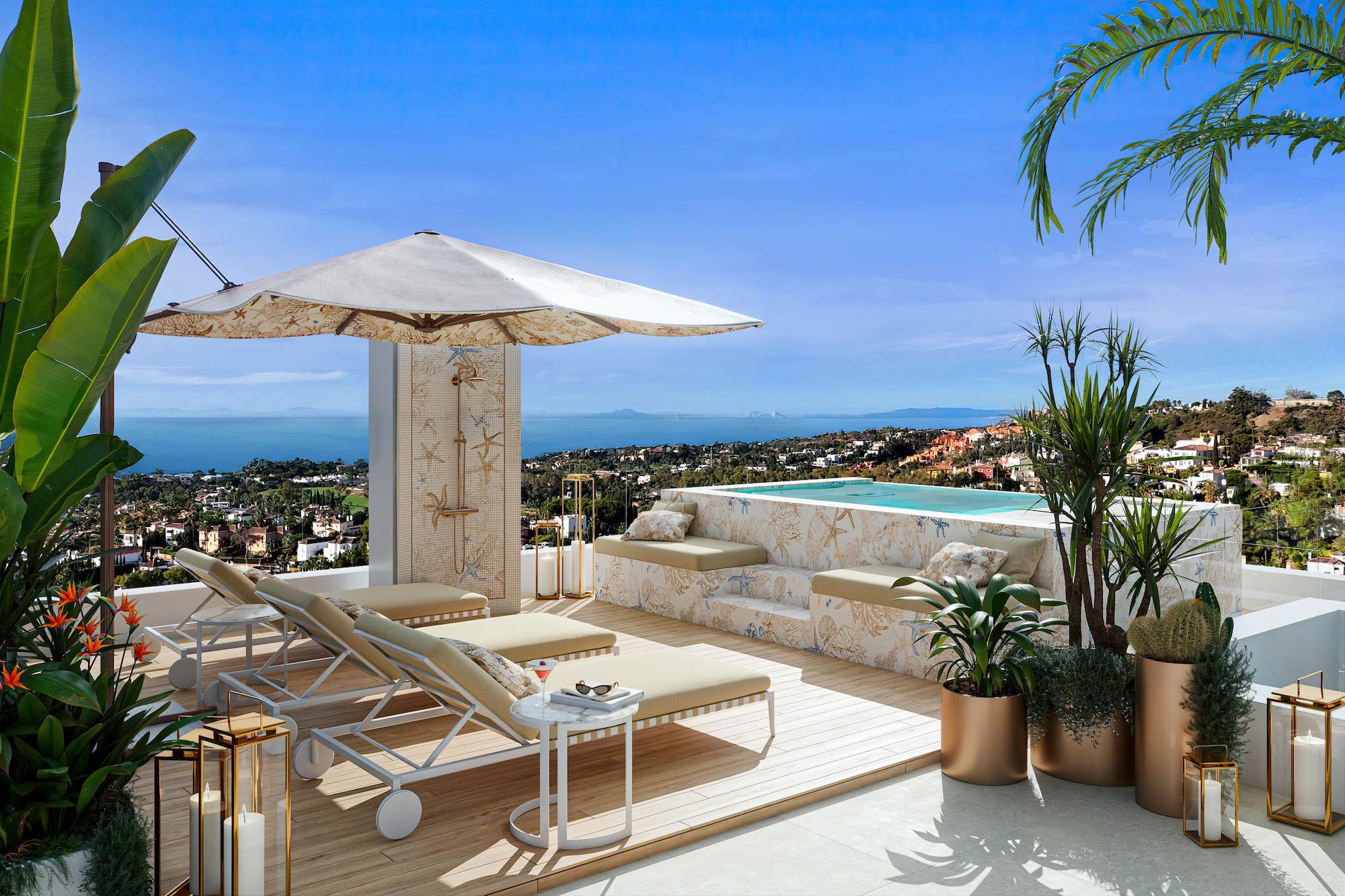 Villa exterior showing facade and entrance, Puerto, Marbella