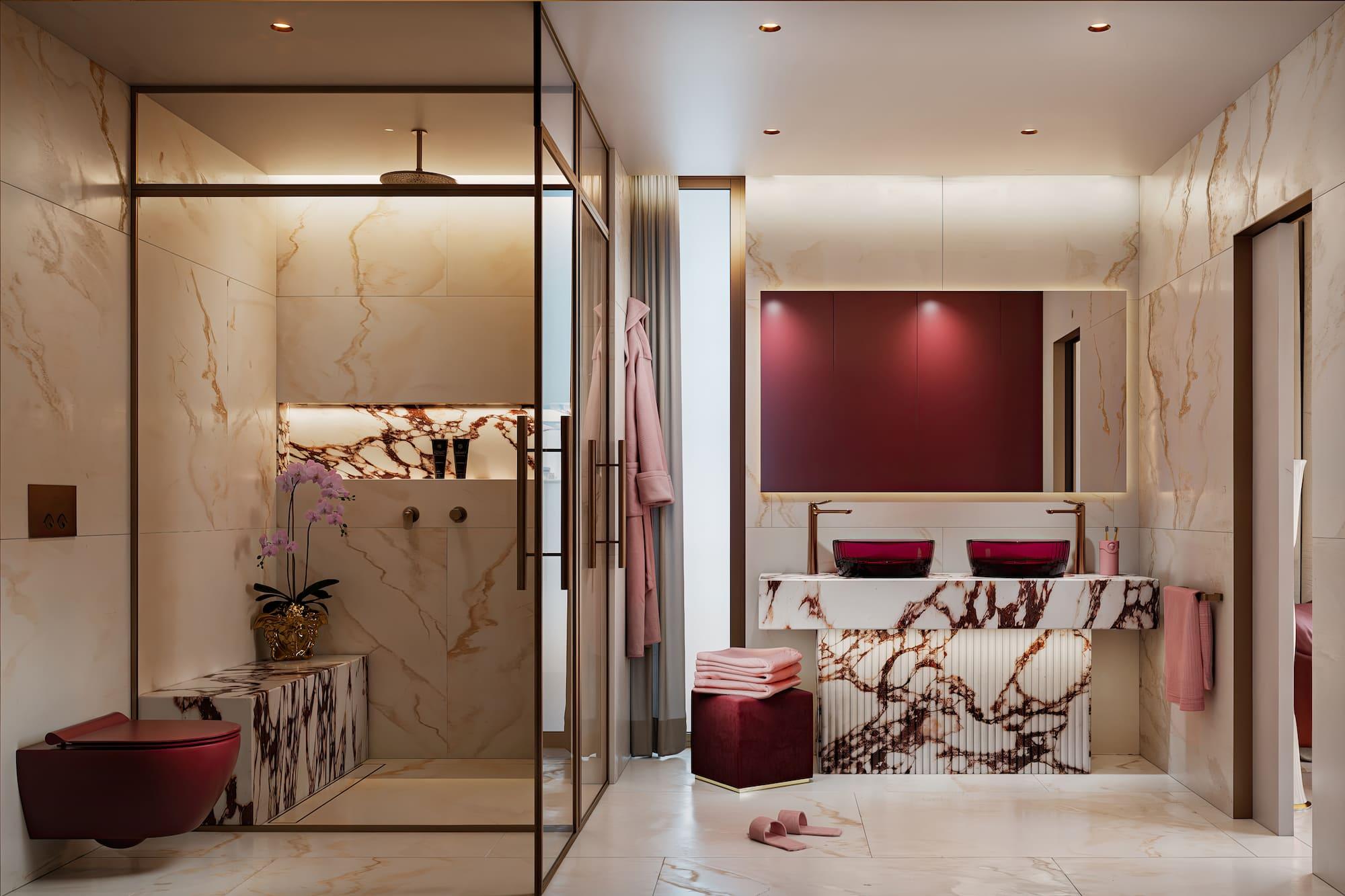 Bathroom with walk-in shower in 5-bedroom villa, Puerto, Marbella