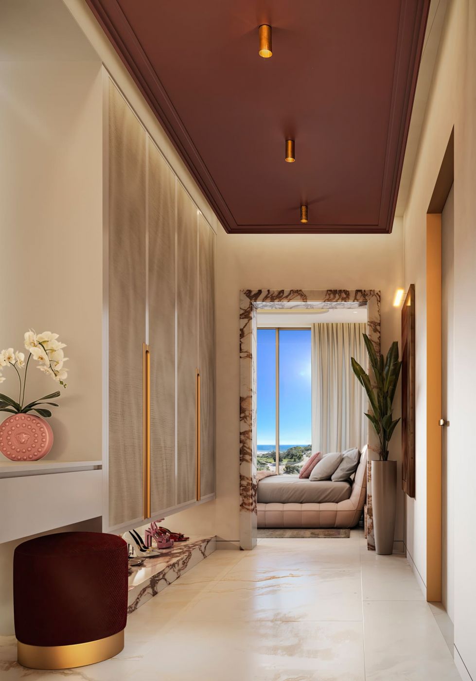 Ground-floor terrace and garden area, new-build villa, Puerto, Marbella