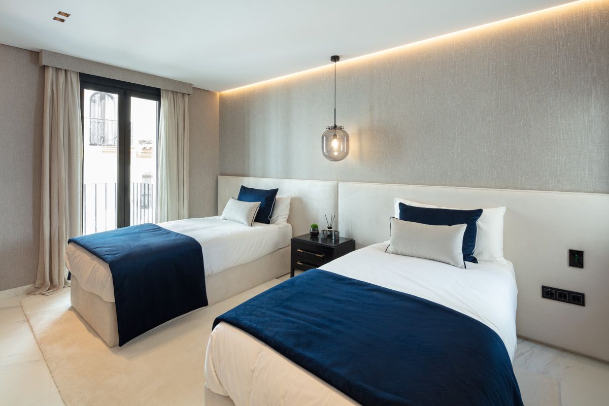 Bedroom with built-in wardrobe space in new-build apartment, Puerto, Marbella