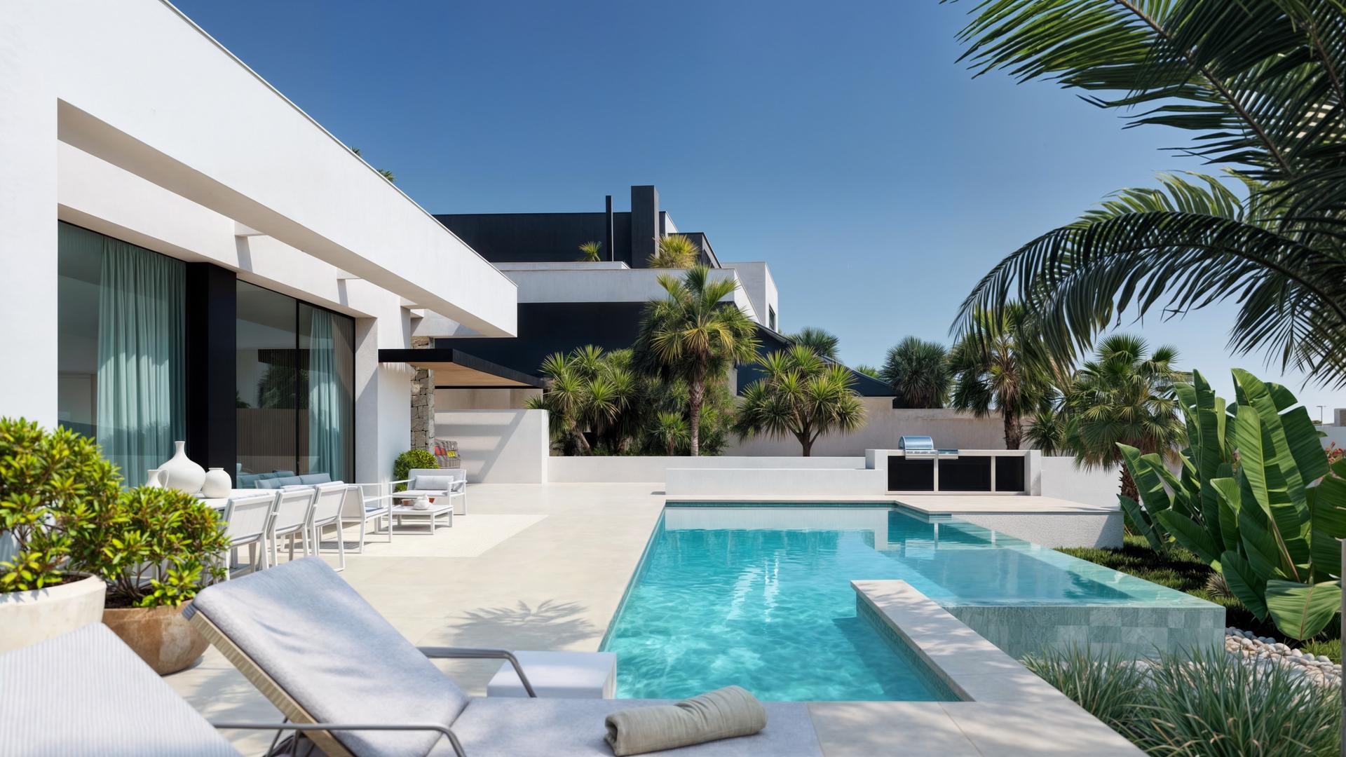 Master bedroom in 5-bedroom new-build villa, El Portet, Moraira