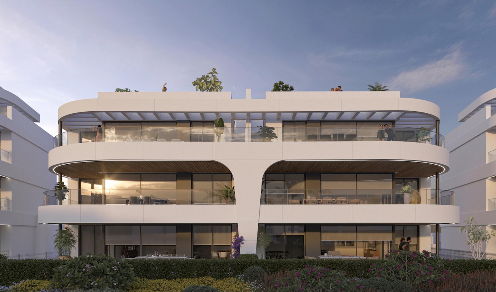 Open-plan living area in 3-bedroom penthouse, Nueva Atalaya, Estepona