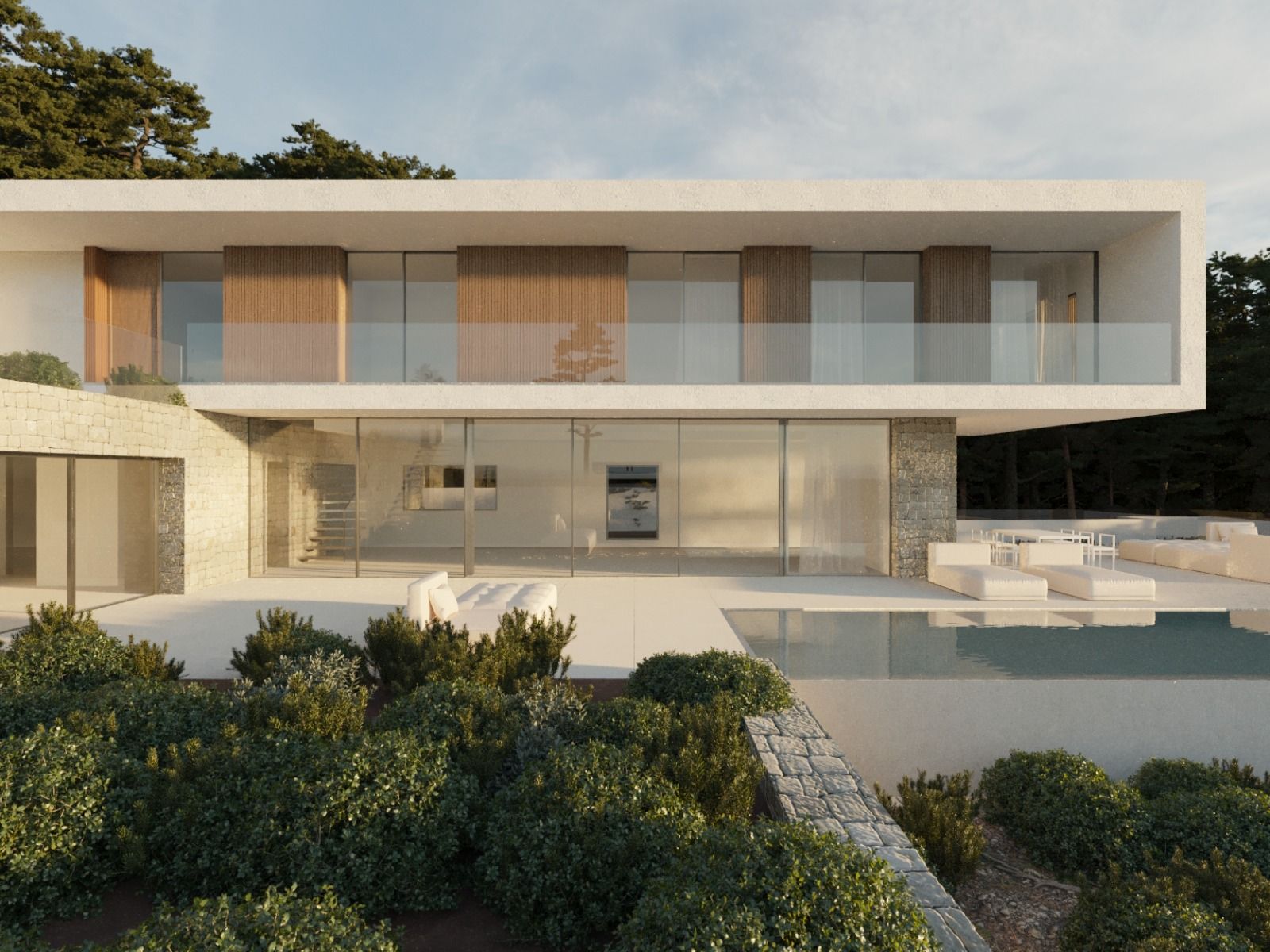 Outdoor area of new-build villa showing plot extent, Benimeit-Tabaira
