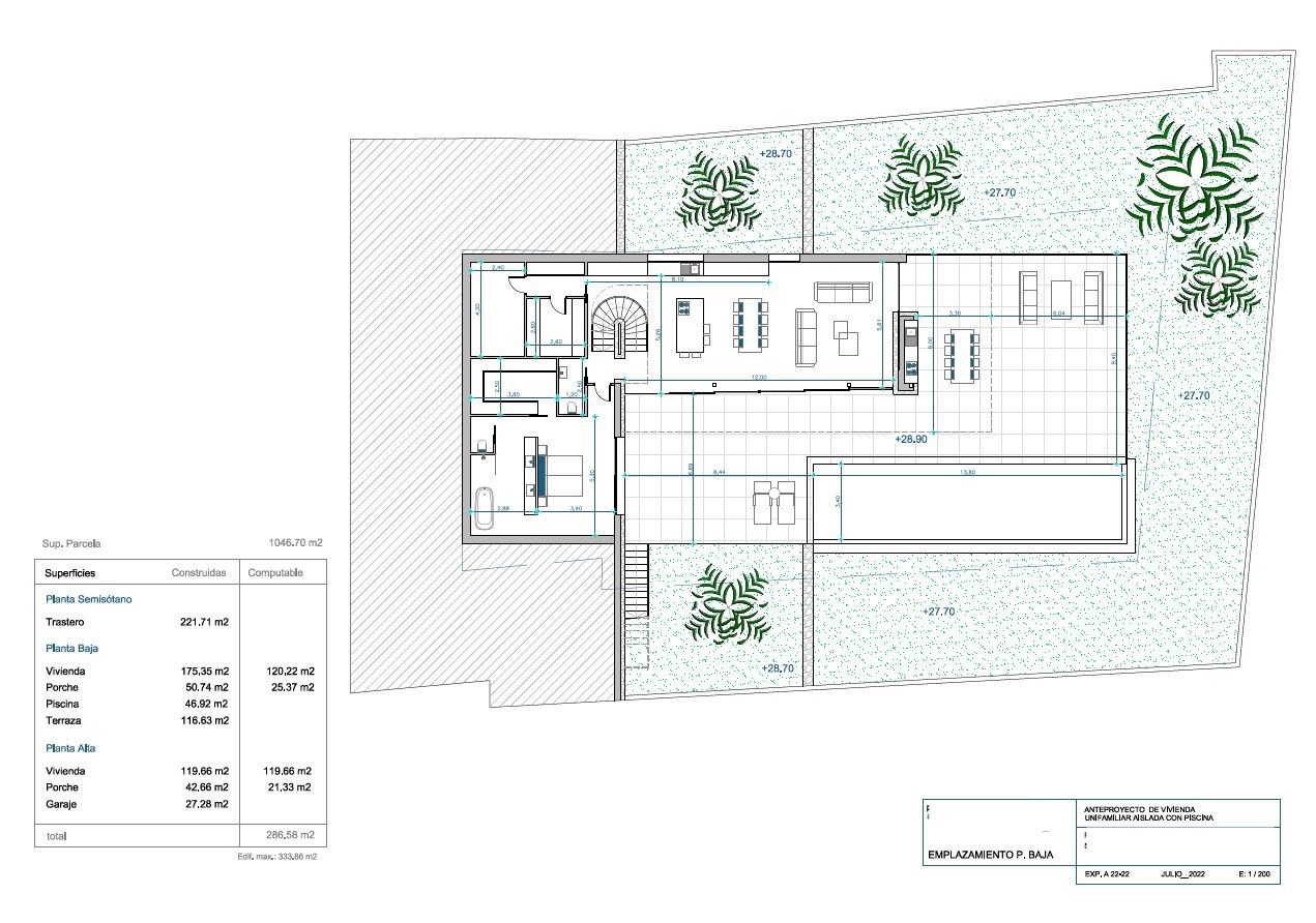 Detailed floor plan of 4-bedroom villa, Benimeit-Tabaira, Moraira