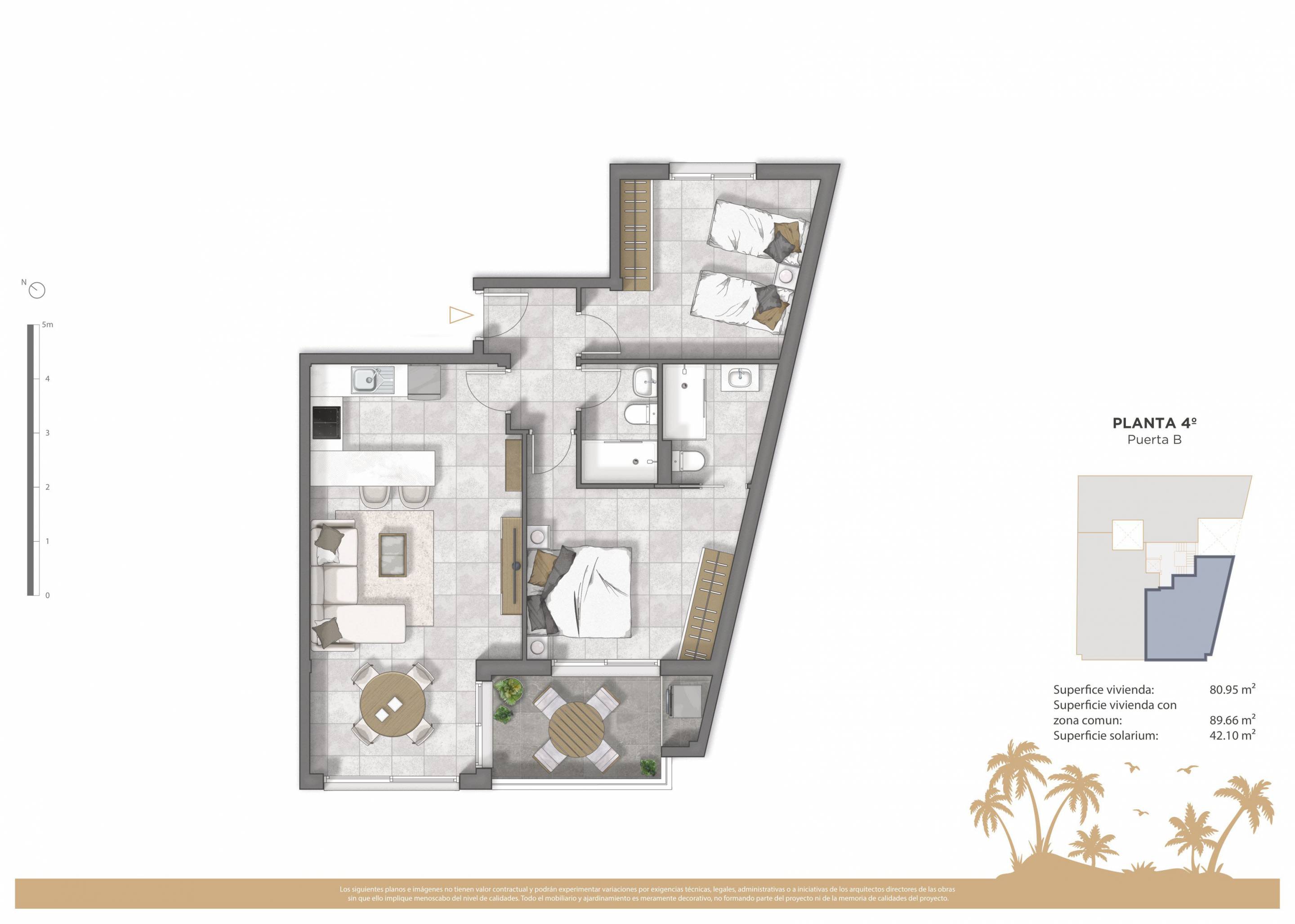 Floor plan of the 2-bedroom penthouse in CENTRO (view 9)