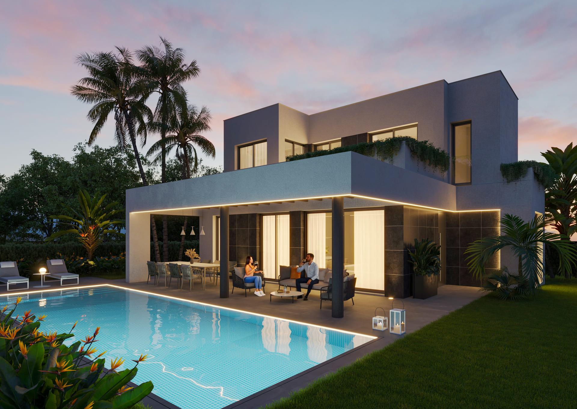 Terrace area in 2-bedroom townhouse, Finestrat Hills, Finestrat