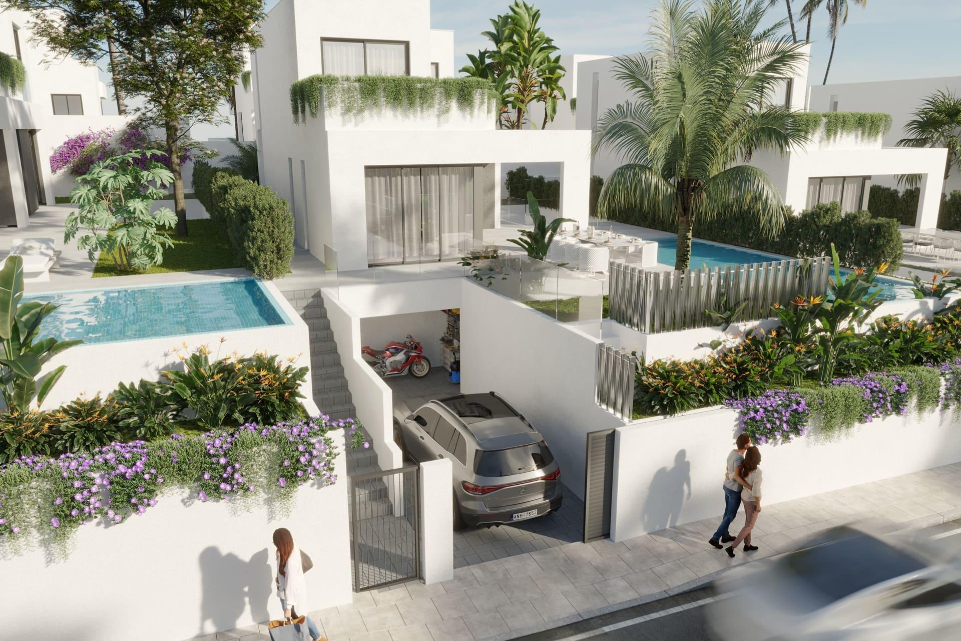 Exterior from garden level, 2-bedroom townhouse, Finestrat Hills