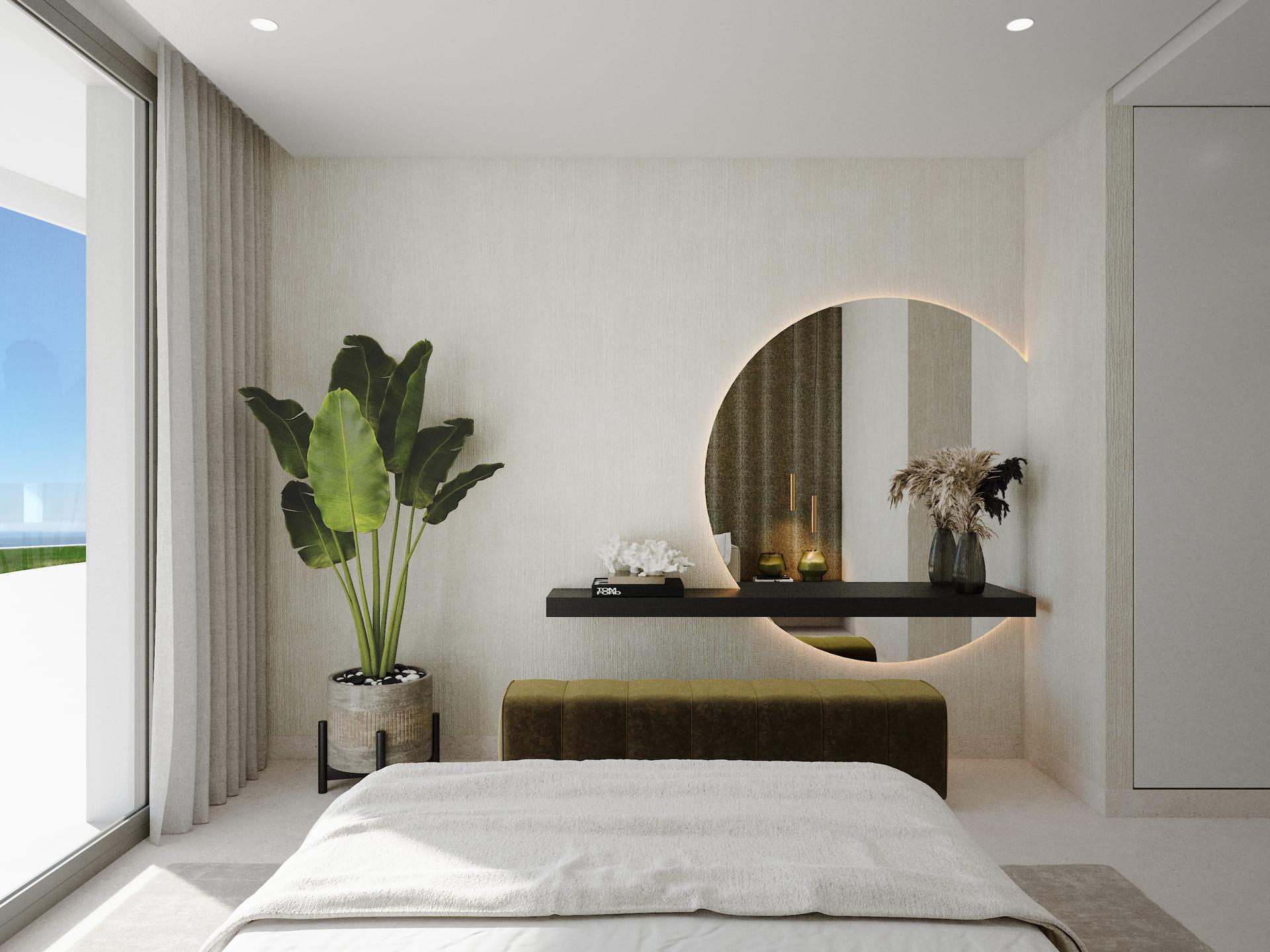 Built-in wardrobe in main bedroom, La Quinta penthouse, Benahavis