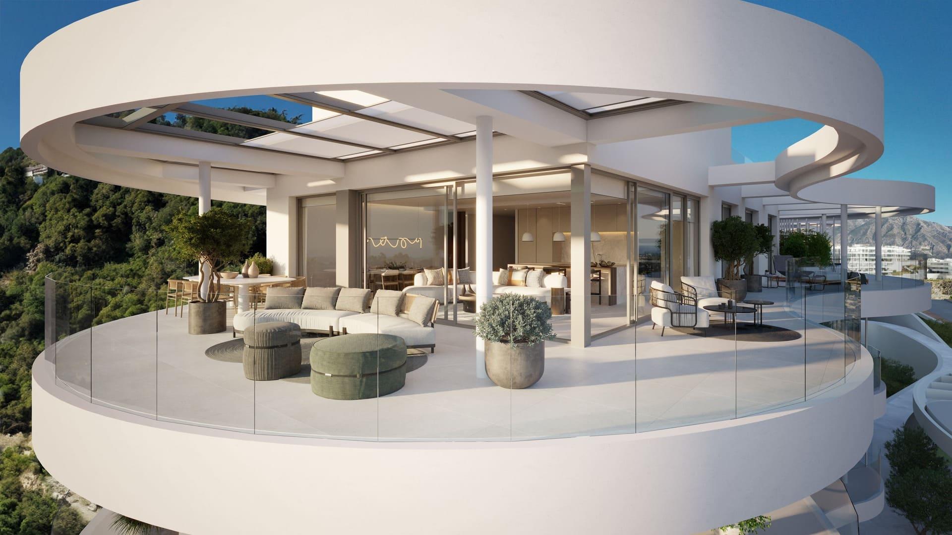 Communal gardens with mature planting, La Quinta development, Benahavis