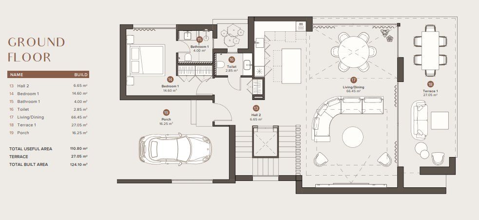 Floor plan - upper floor of 4-bedroom villa, Hacienda, Marbella
