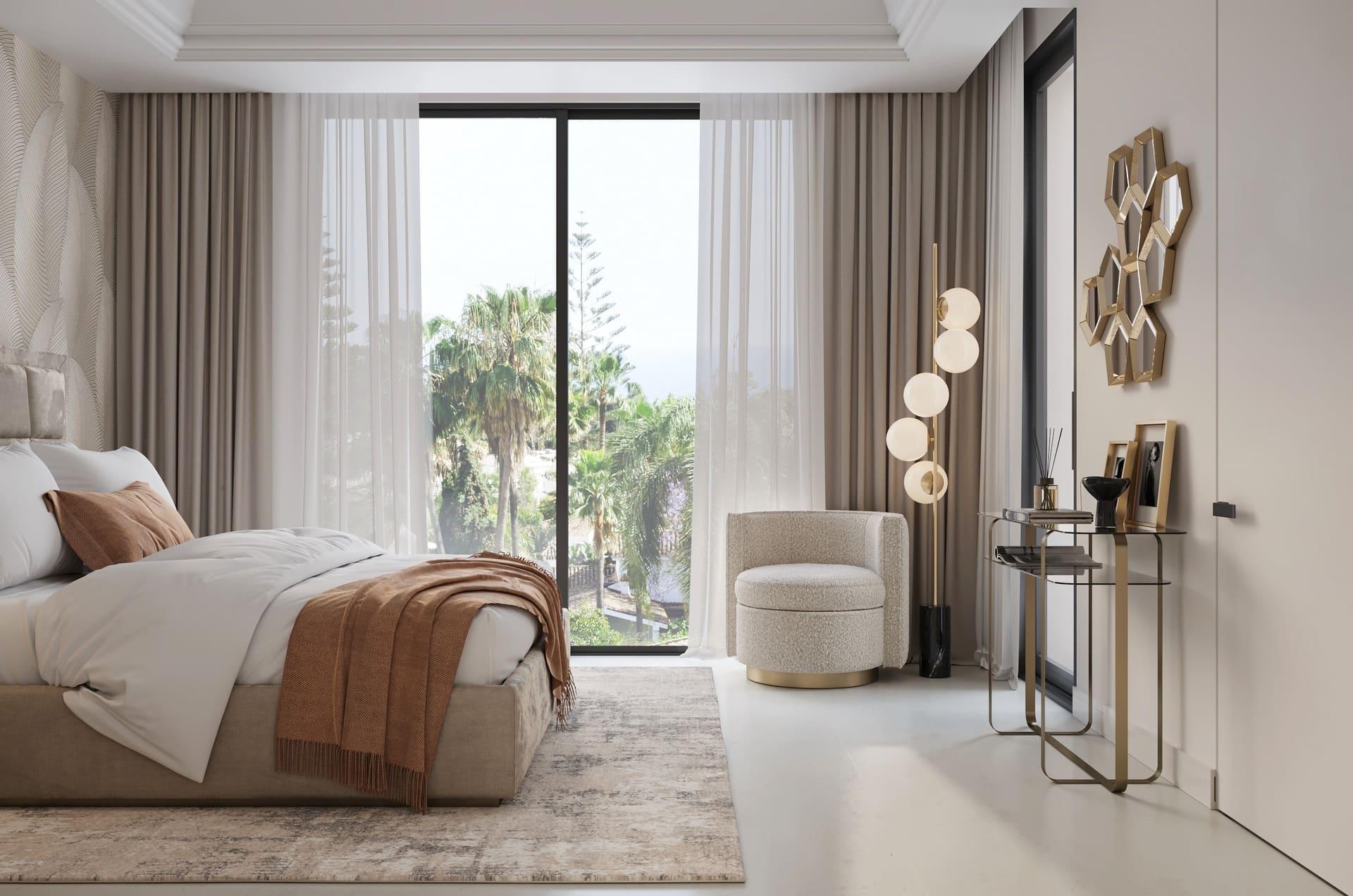 Bathroom with contemporary fittings in new-build villa, Hacienda, Marbella