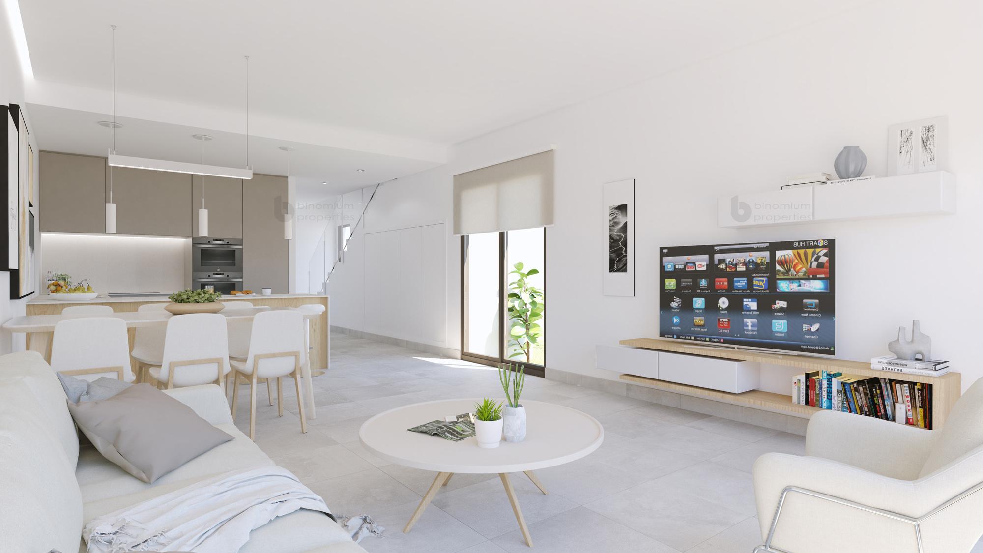 Kitchen with fitted units in 3-bedroom new-build villa, Mil Palmeras