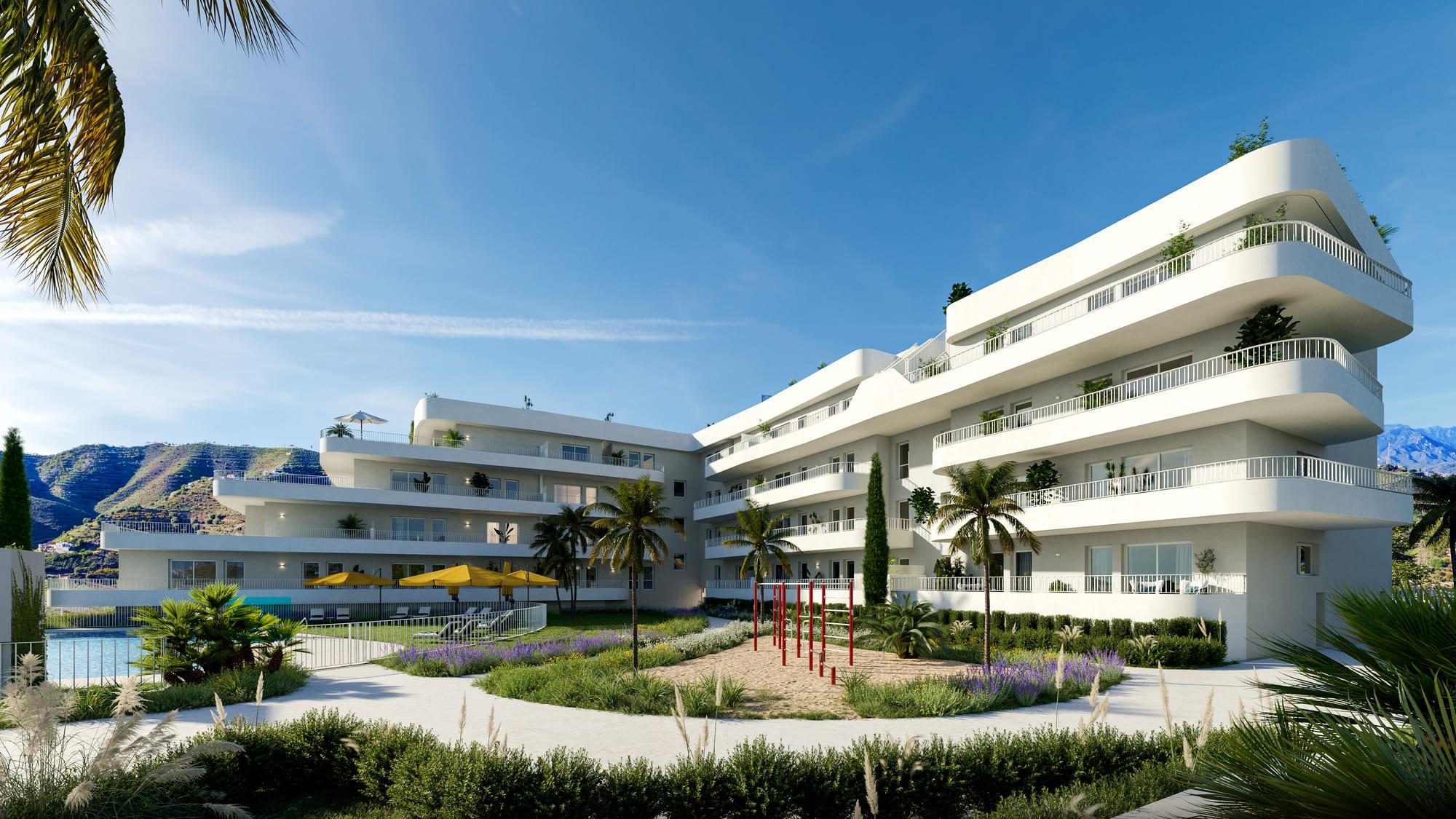 Communal garden and pool surrounds, Los Pacos, Fuengirola
