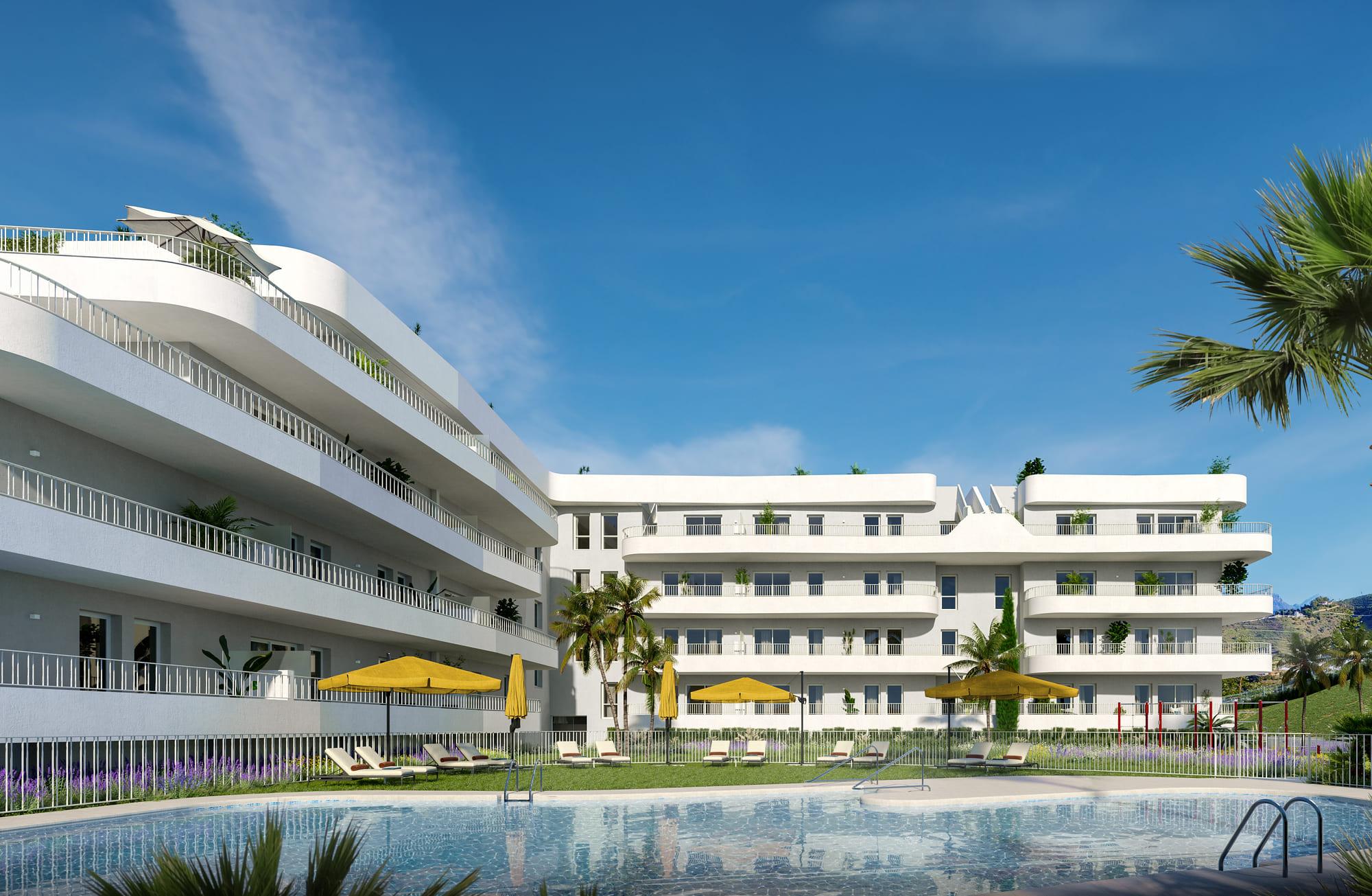 Building exterior and communal entrance, Los Pacos, Fuengirola
