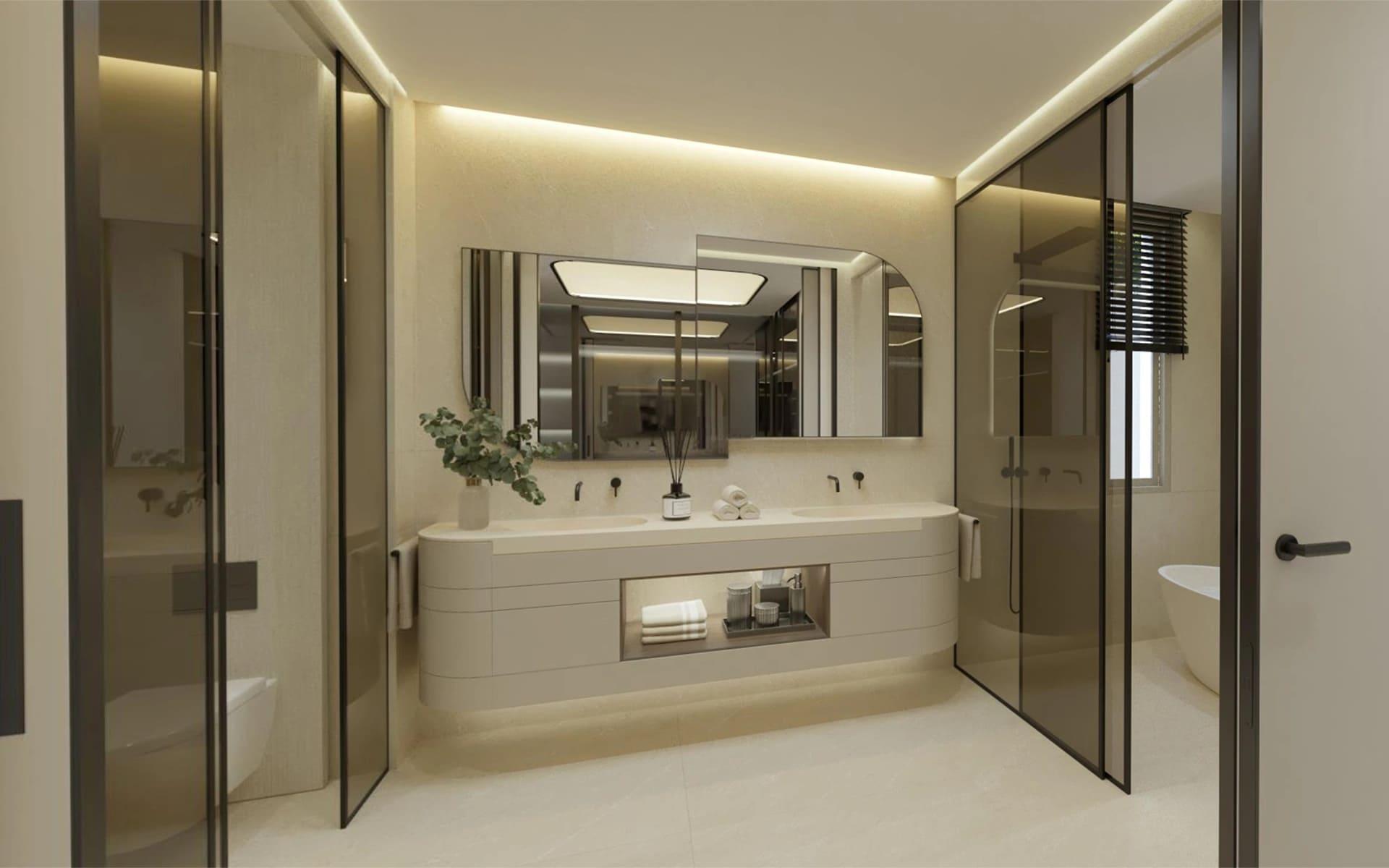Bathroom in 4-bedroom new-build townhouse, Santa Clara, Marbella