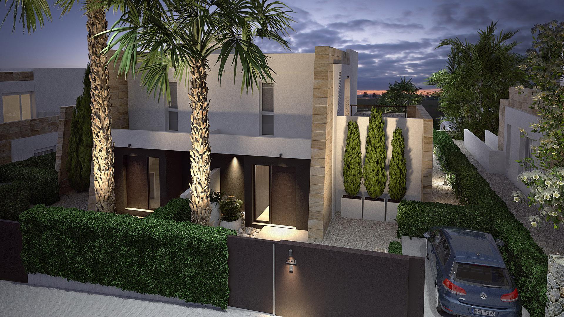Window detail and exterior finish, 3-bedroom villa, Algorfa
