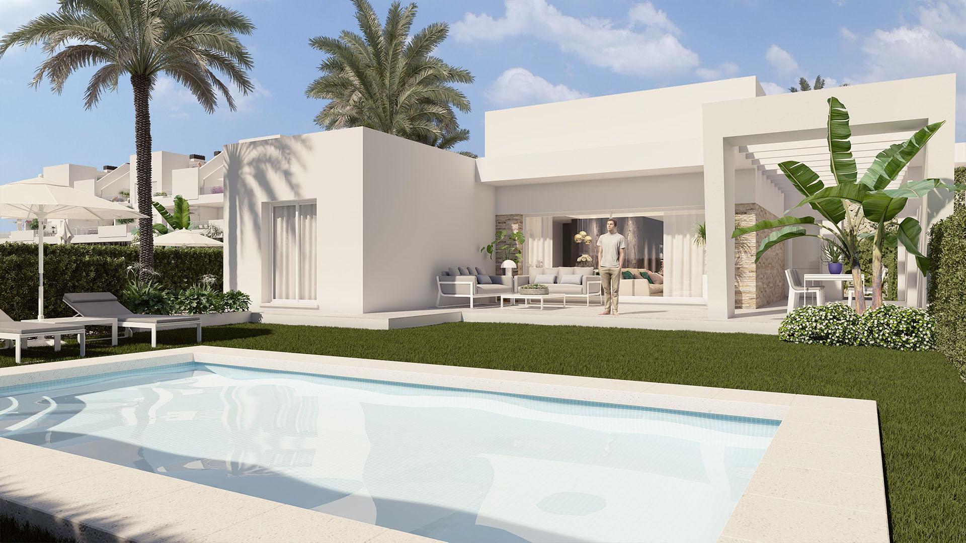 Interior room with natural light, new-build villa, Algorfa